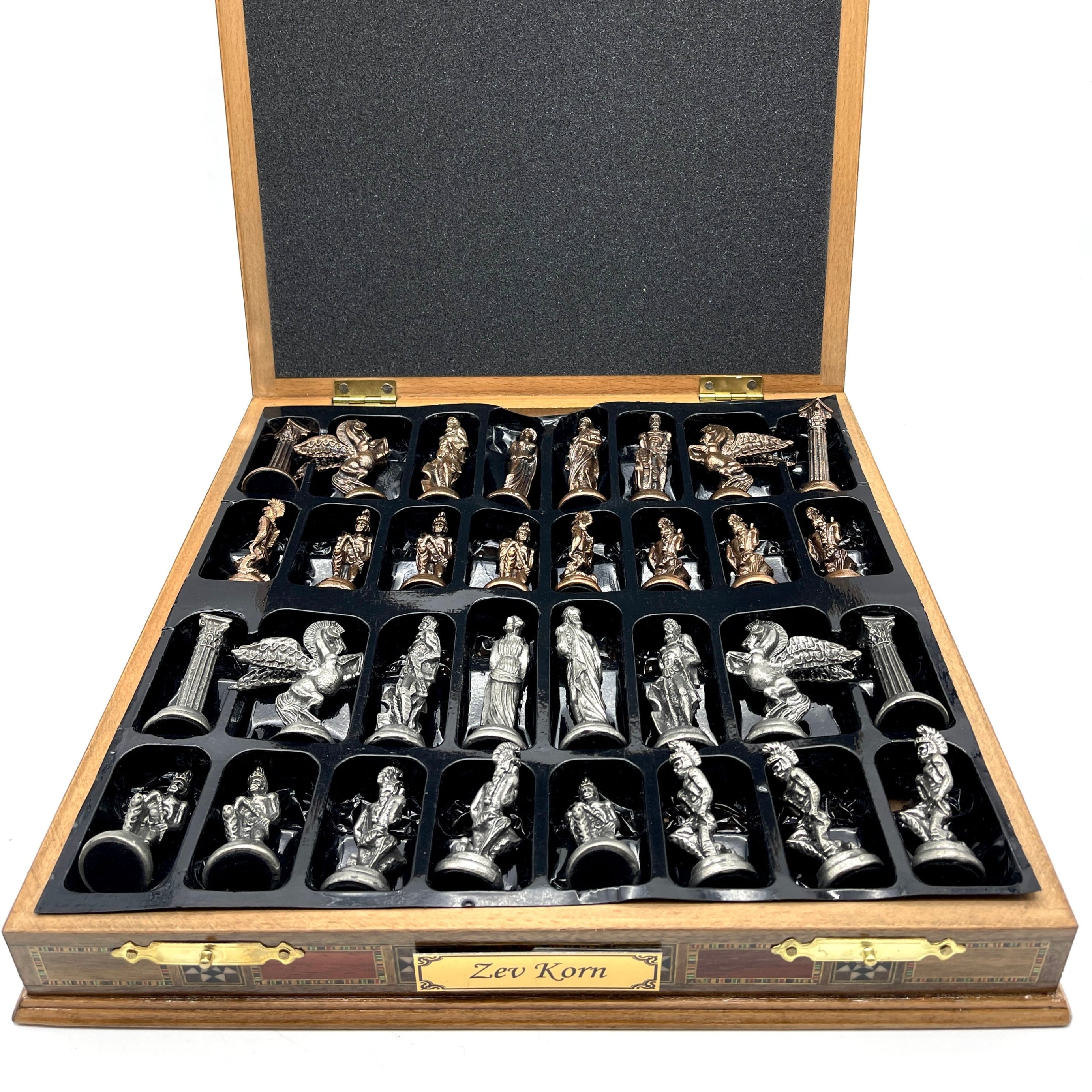 Luxury Handmade Personalized Chess Set with Storage - Metal Chess Pieces