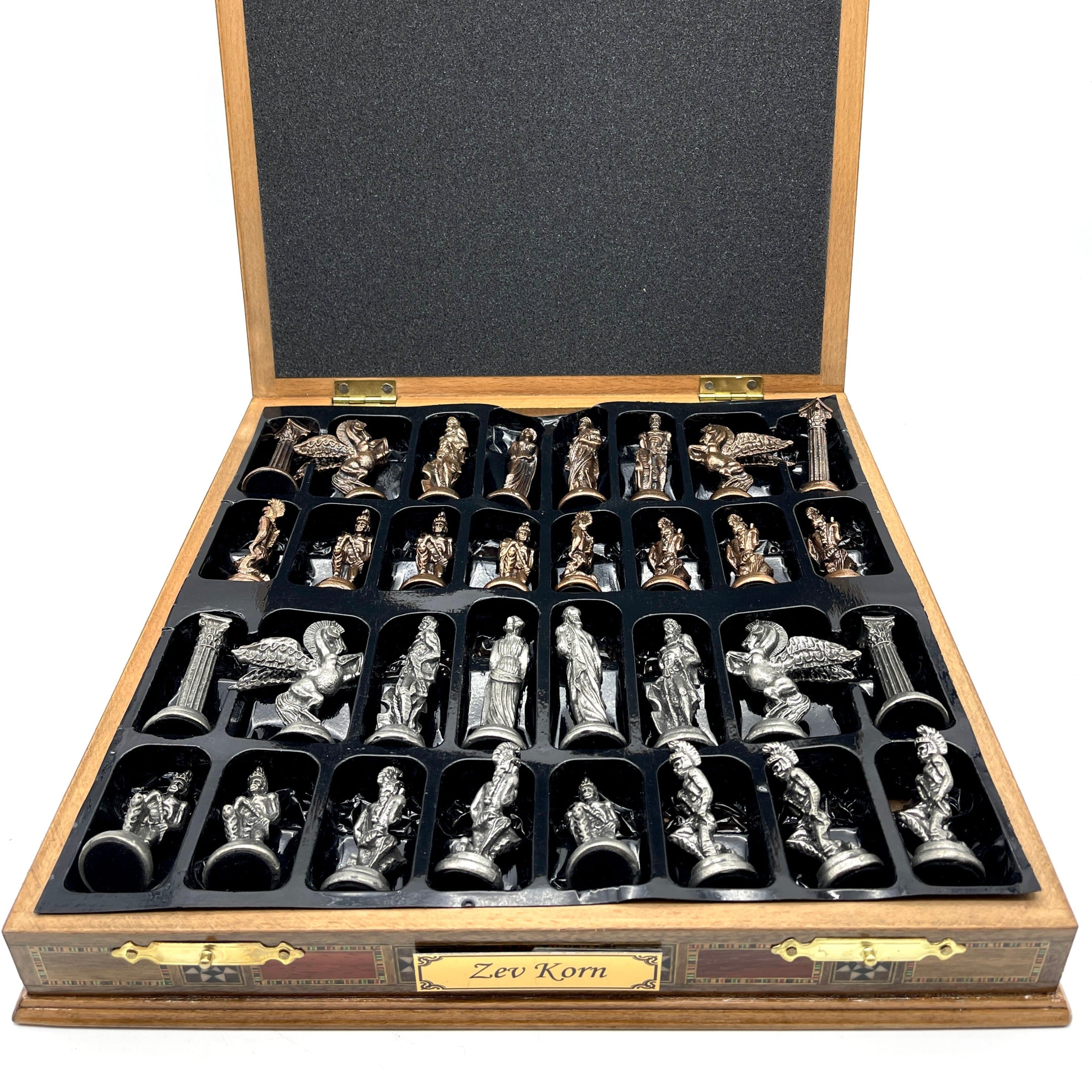 Luxury Handmade Personalized Chess Set with Storage - Metal Chess Pieces