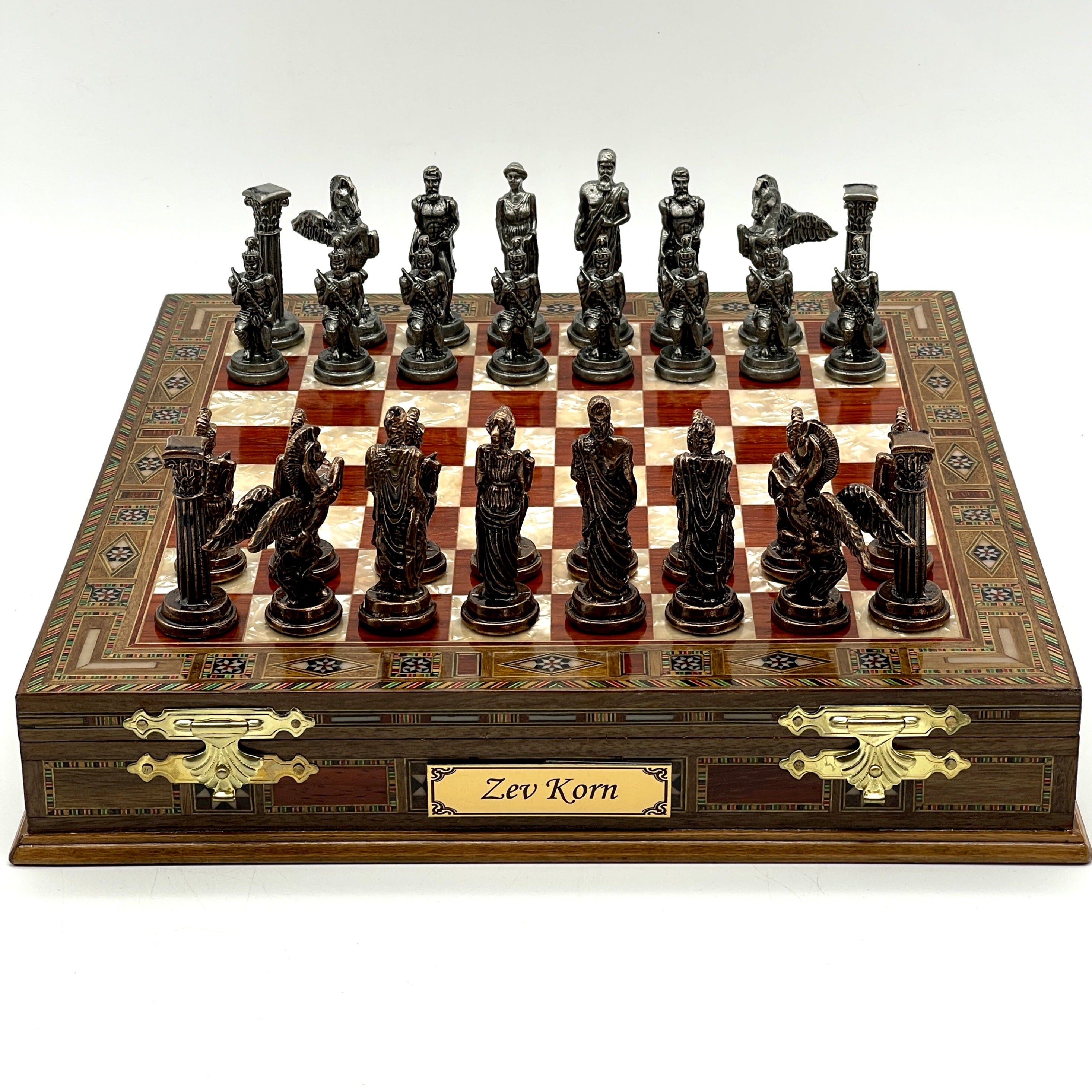 Luxury Handmade Personalized Chess Set with Storage - Metal Chess Pieces