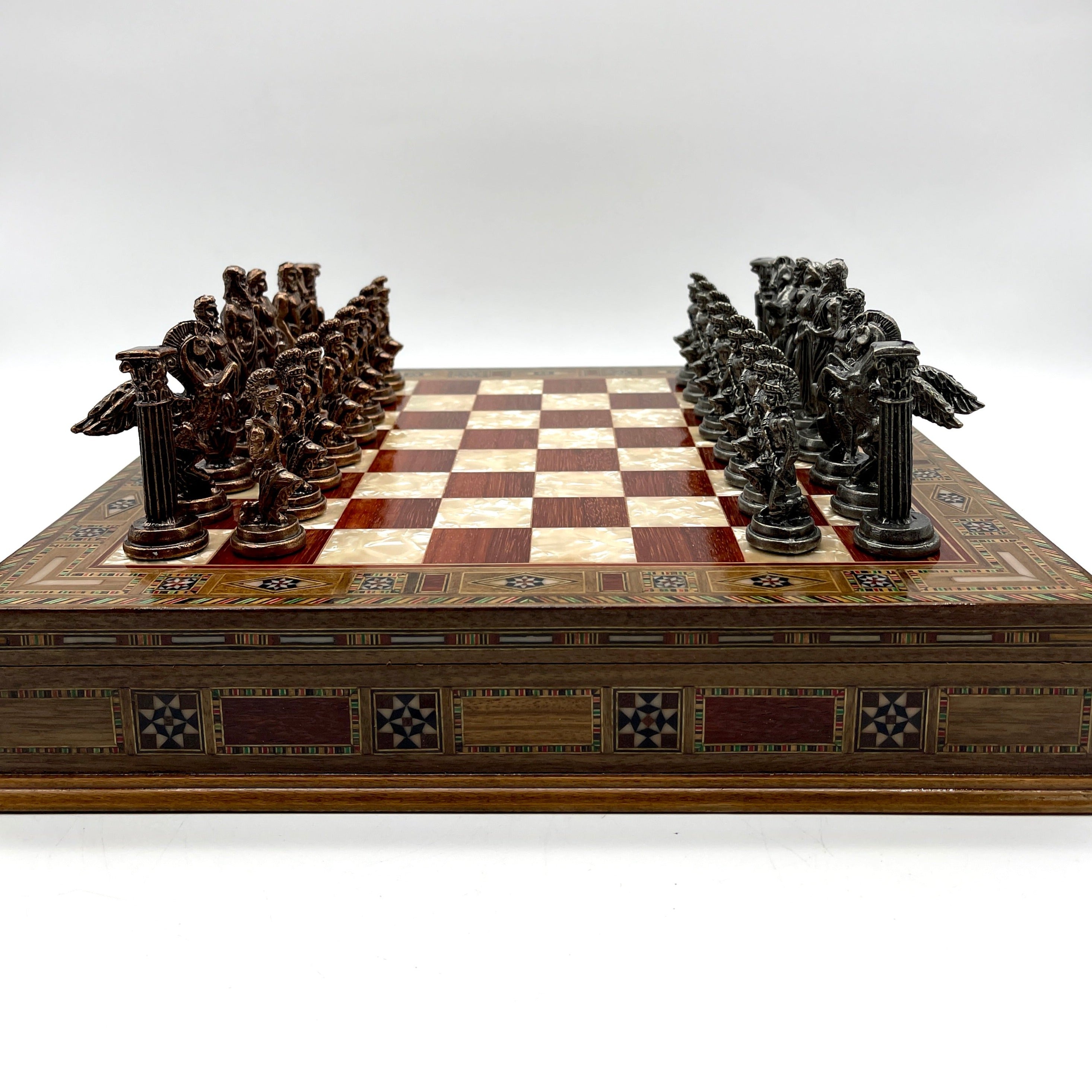 Luxury Handmade Personalized Chess Set with Storage - Metal Chess Pieces