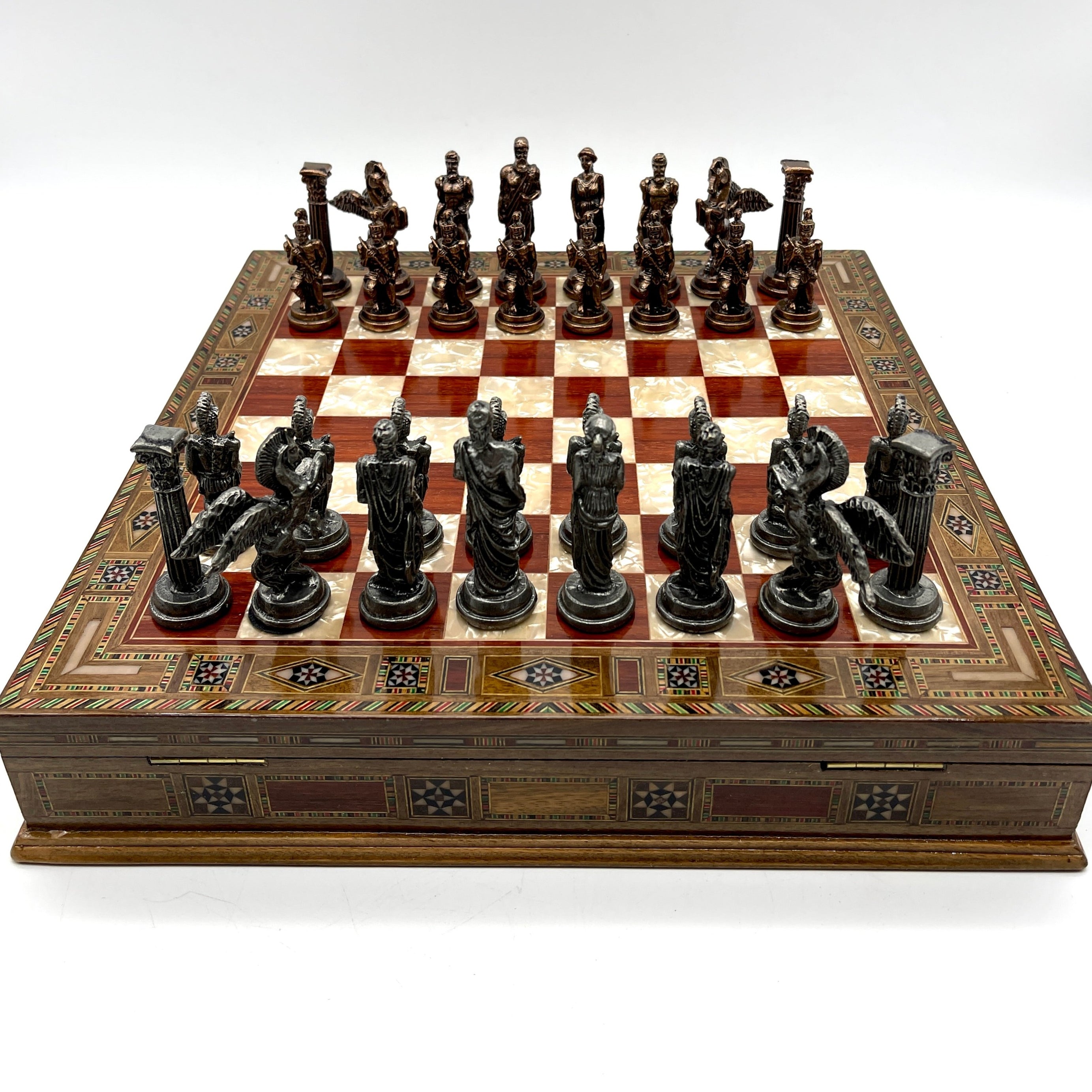 Luxury Handmade Personalized Chess Set with Storage - Metal Chess Pieces