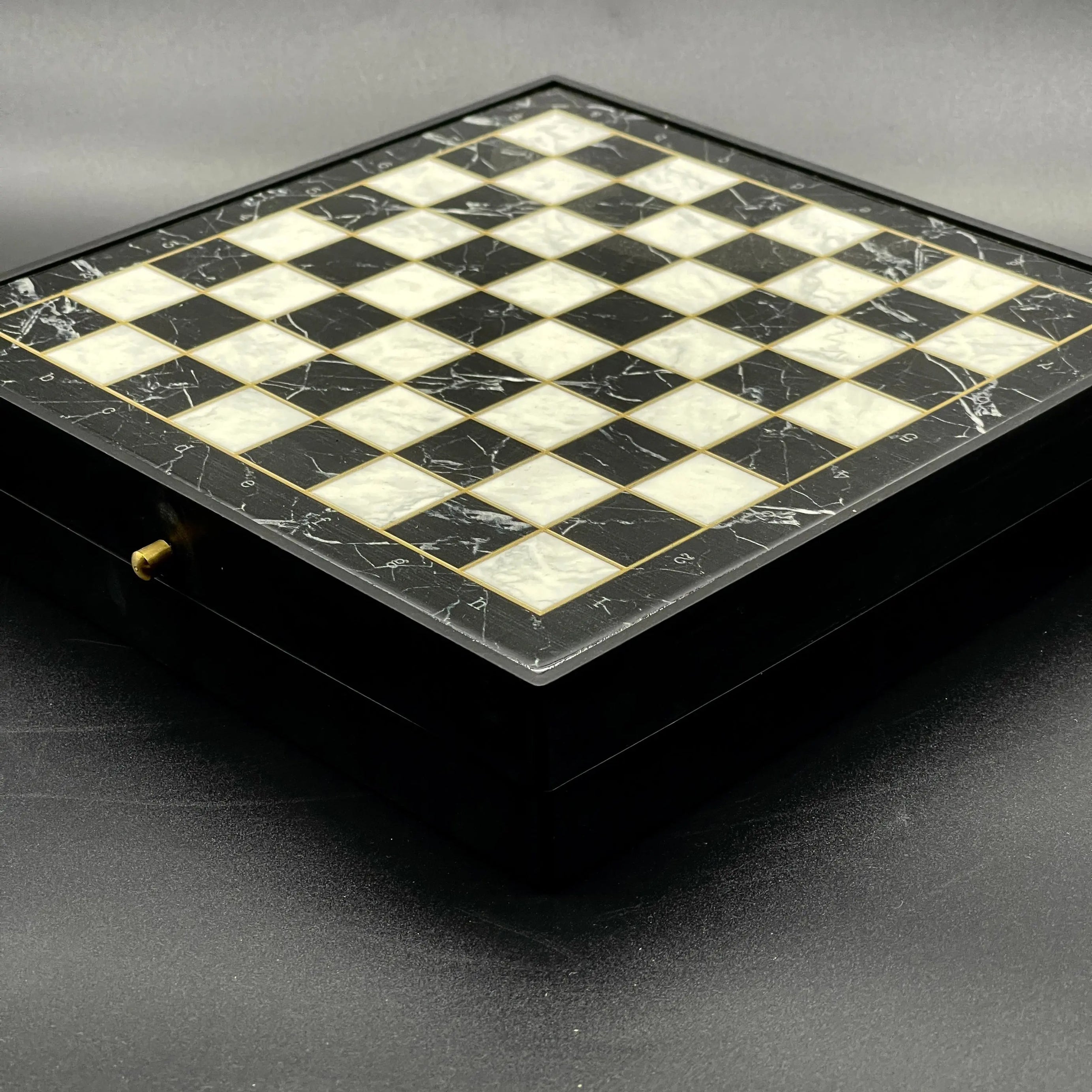 7.8" VIP Personalized Small Storage Chess Set With Metal Chess Pieces AsyaWoodArt