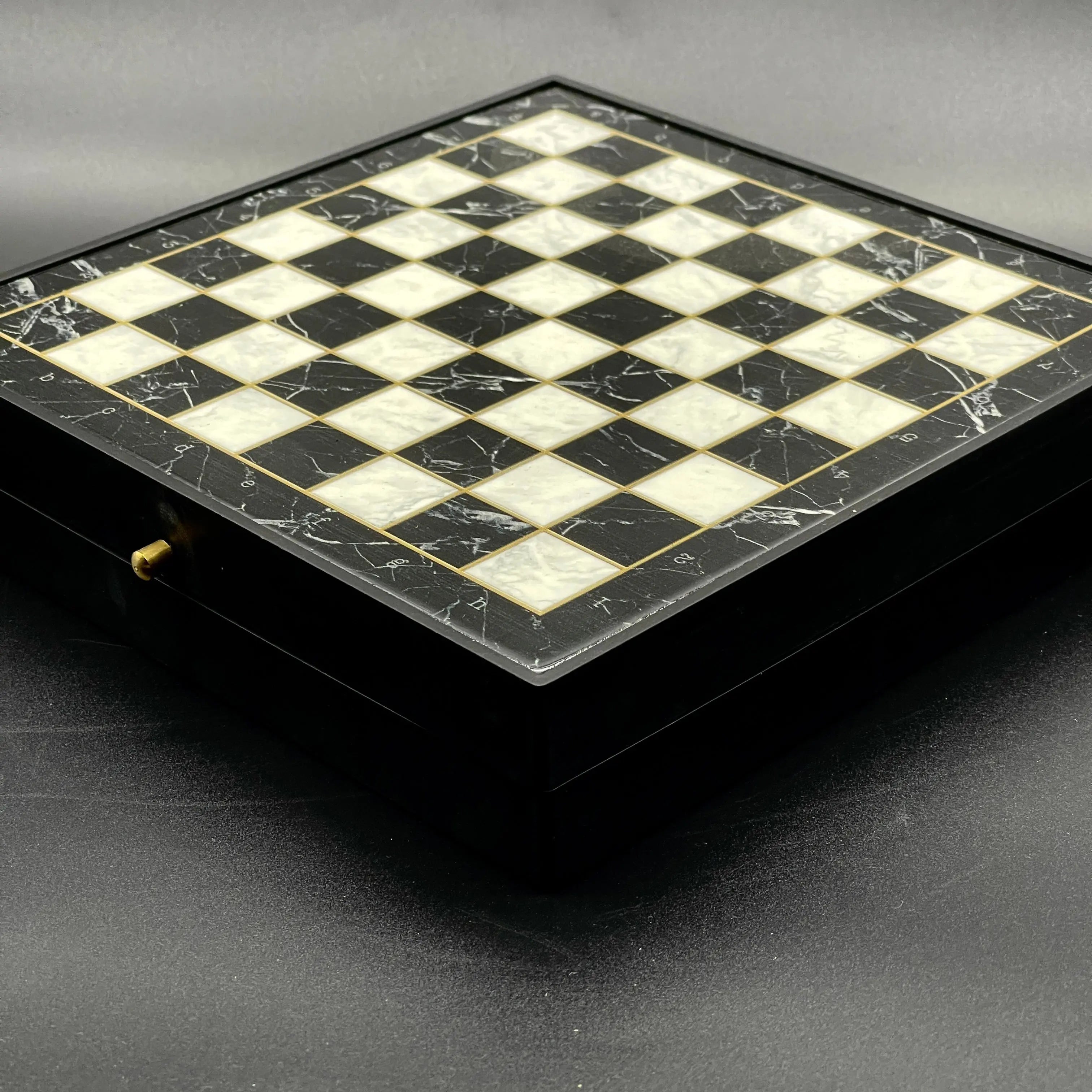 7.8" VIP Personalized Small Storage Chess Set With Metal Chess Pieces AsyaWoodArt