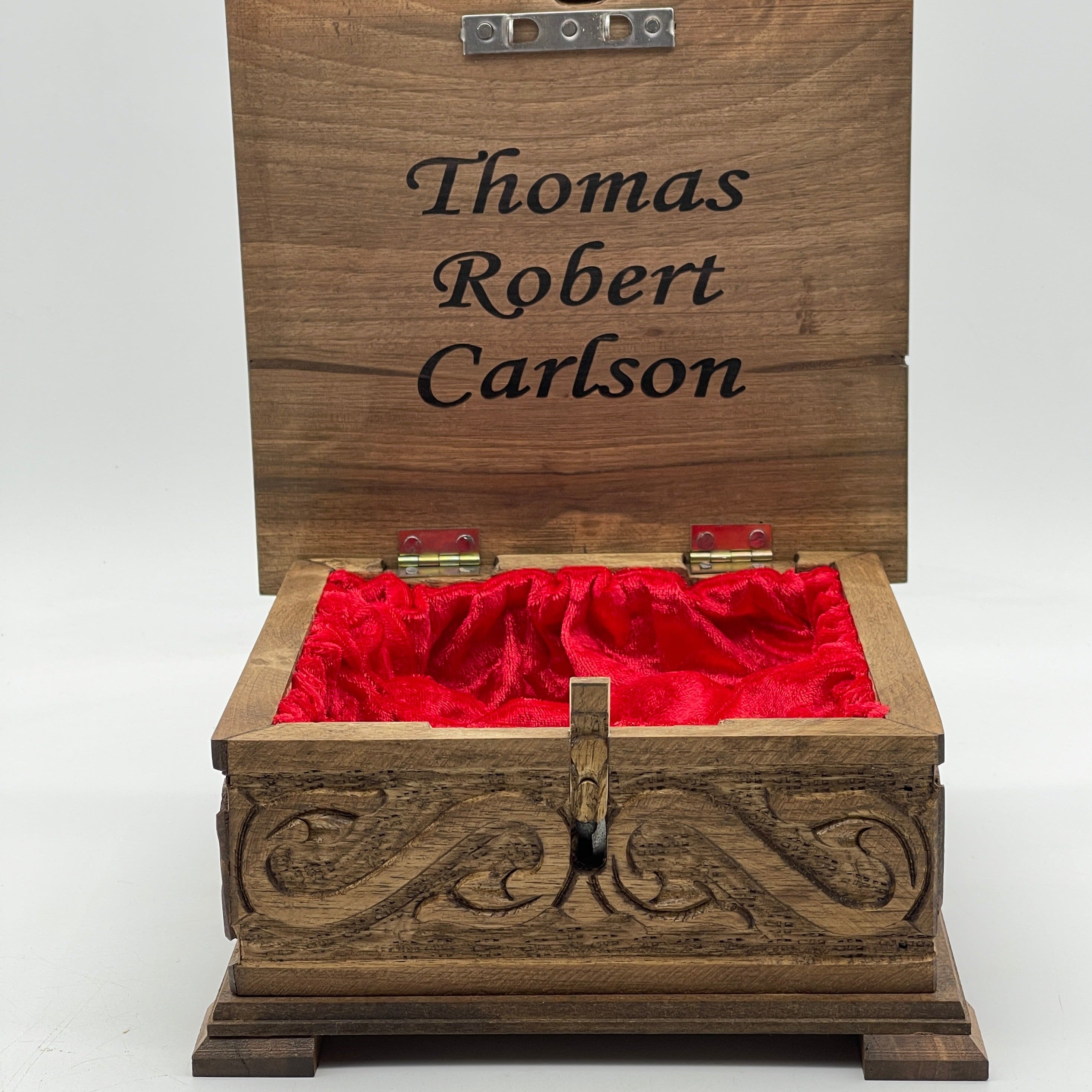 Personalized Boxed Puzzle Chess Set With Hidden Compartment With Chess Board