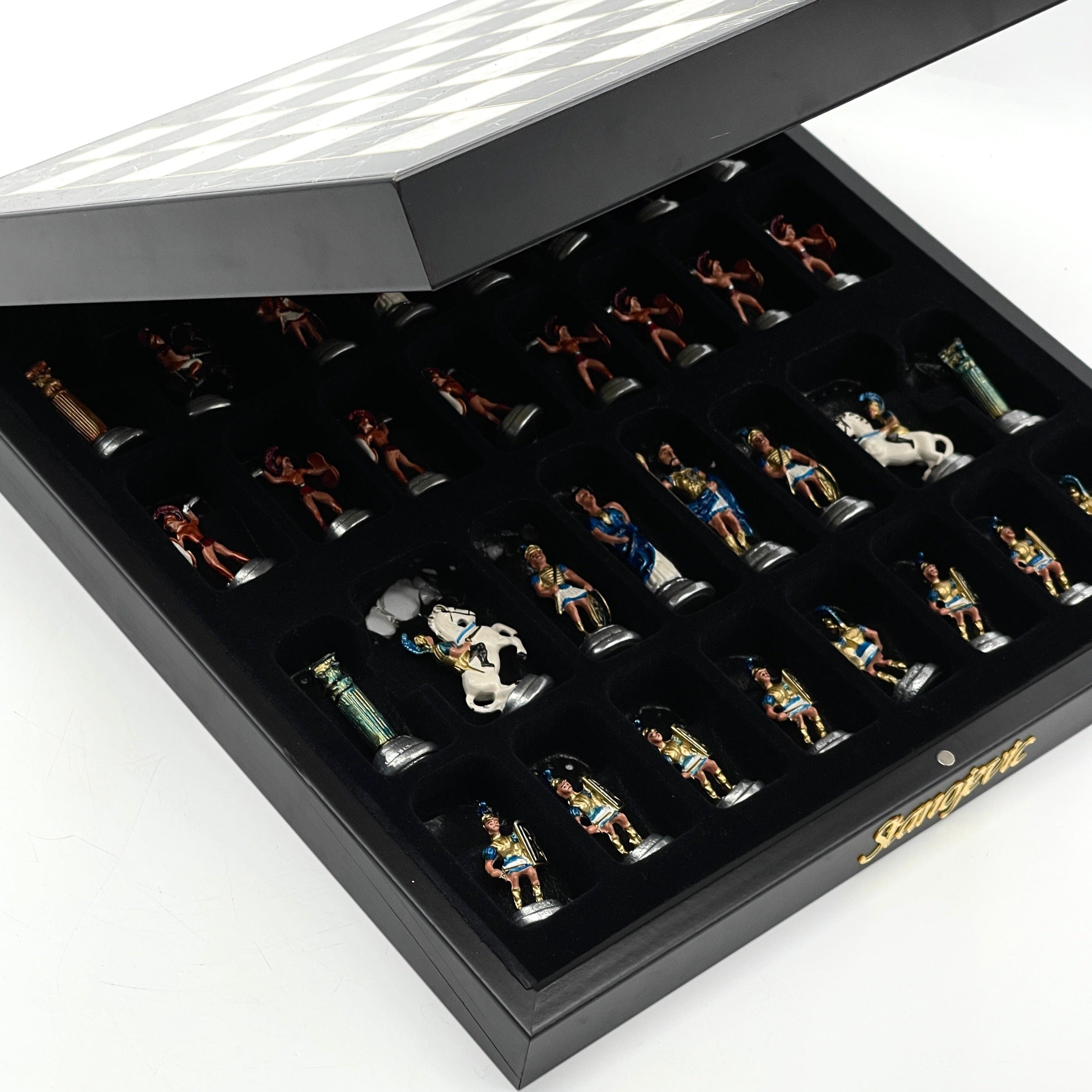 VIP Personalized Marble Patterned Storage Chess Set Luxury Metal Chess Pieces