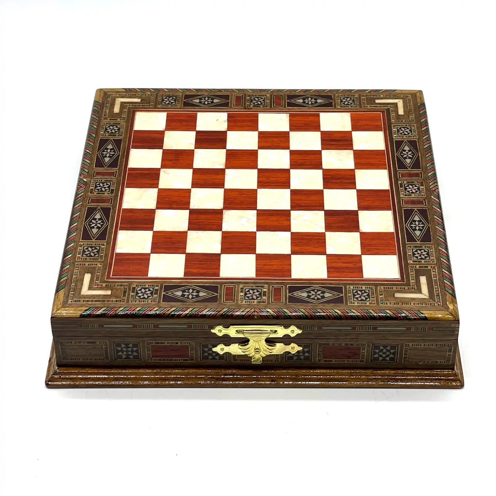 9" 11" Mini Rosewood Handmade Wooden Chess Set with Metal Chess Pieces
