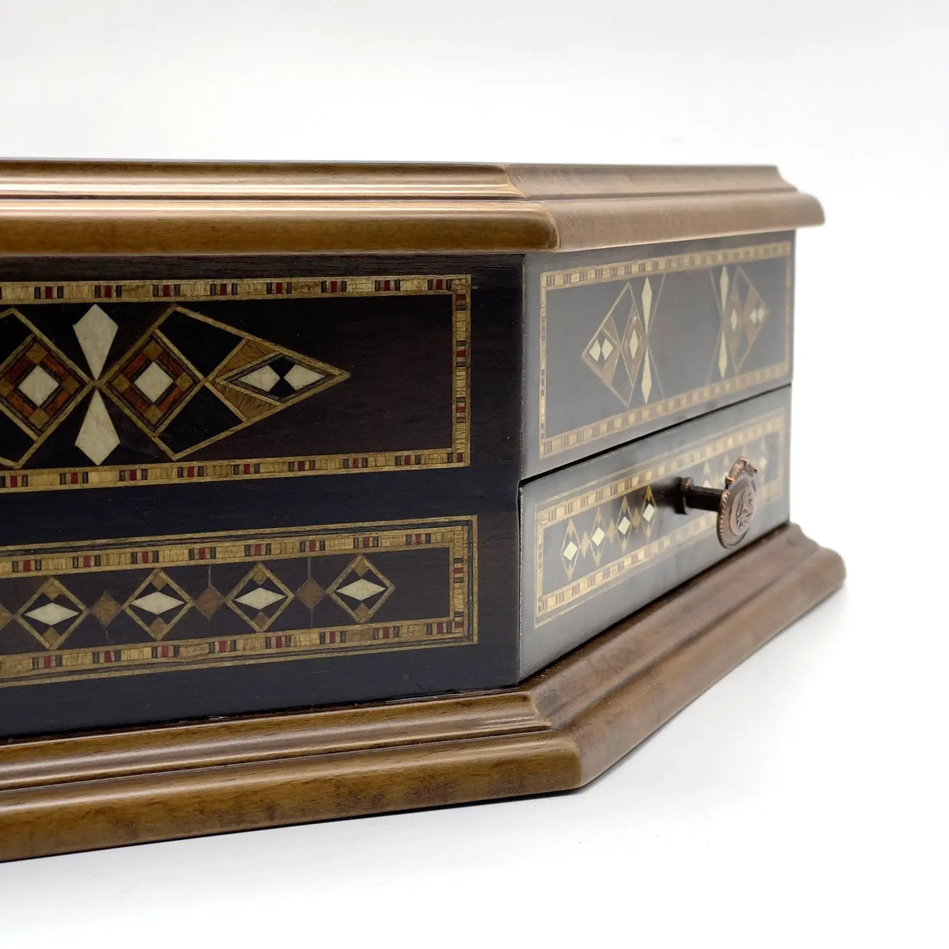 21.2" Octagon Wooden Luxury Chess Set with Quality Metal Chess Pieces