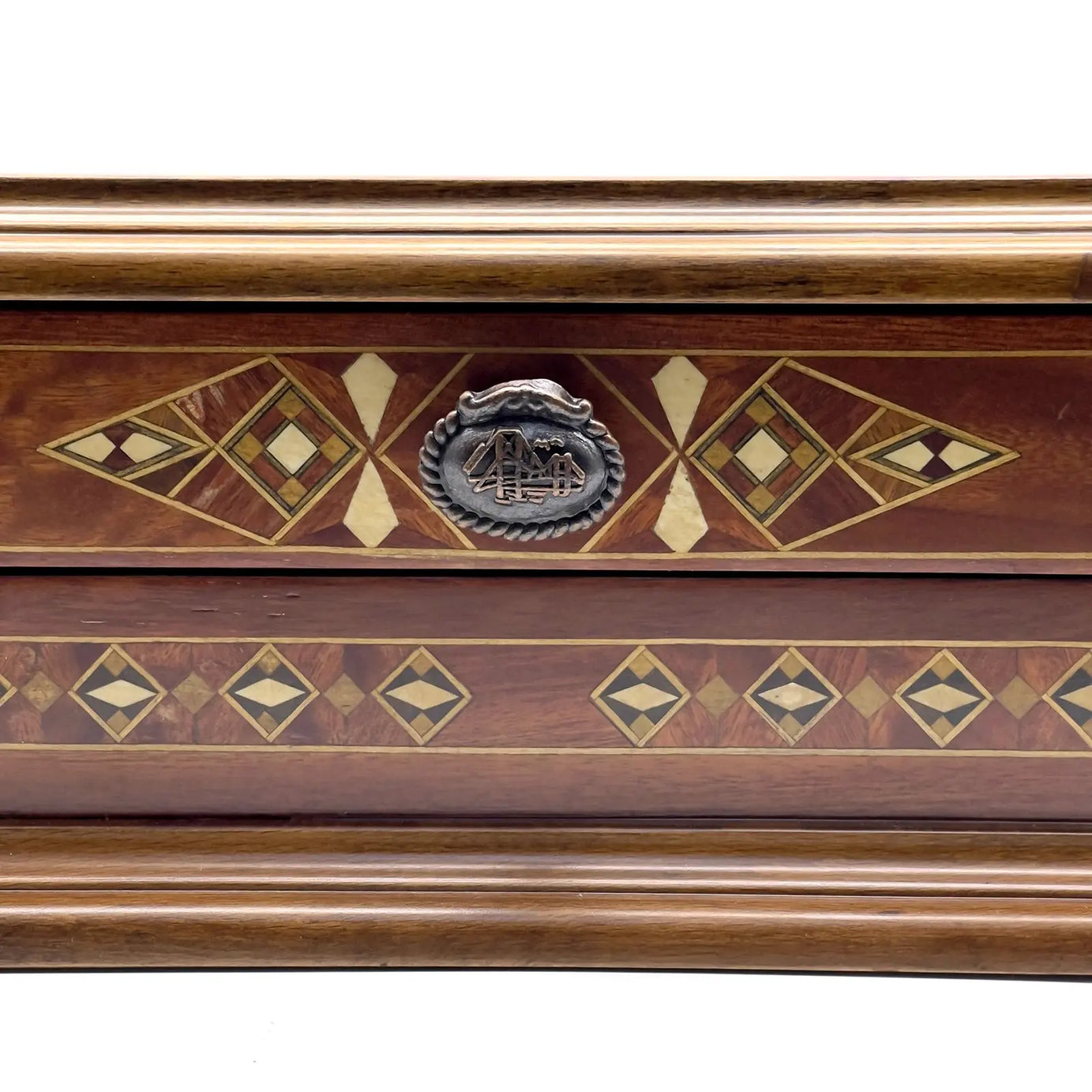 21.2" Octagon Wooden Luxury Brown Chess Set with Greek Metal Chess Pieces