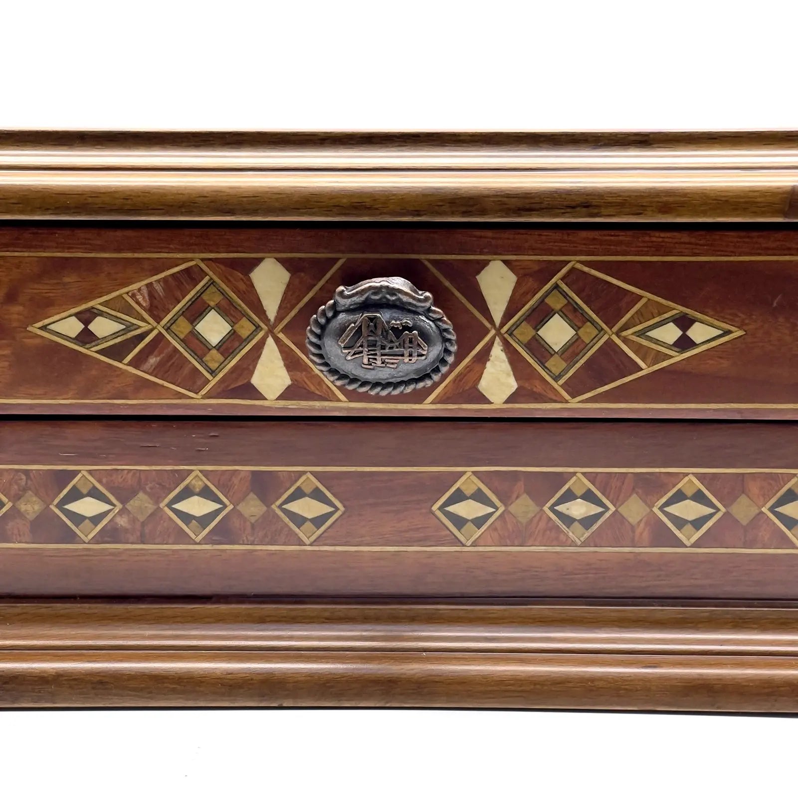 21.2" Octagon Wooden Luxury Brown Chess Set with Greek Metal Chess Pieces