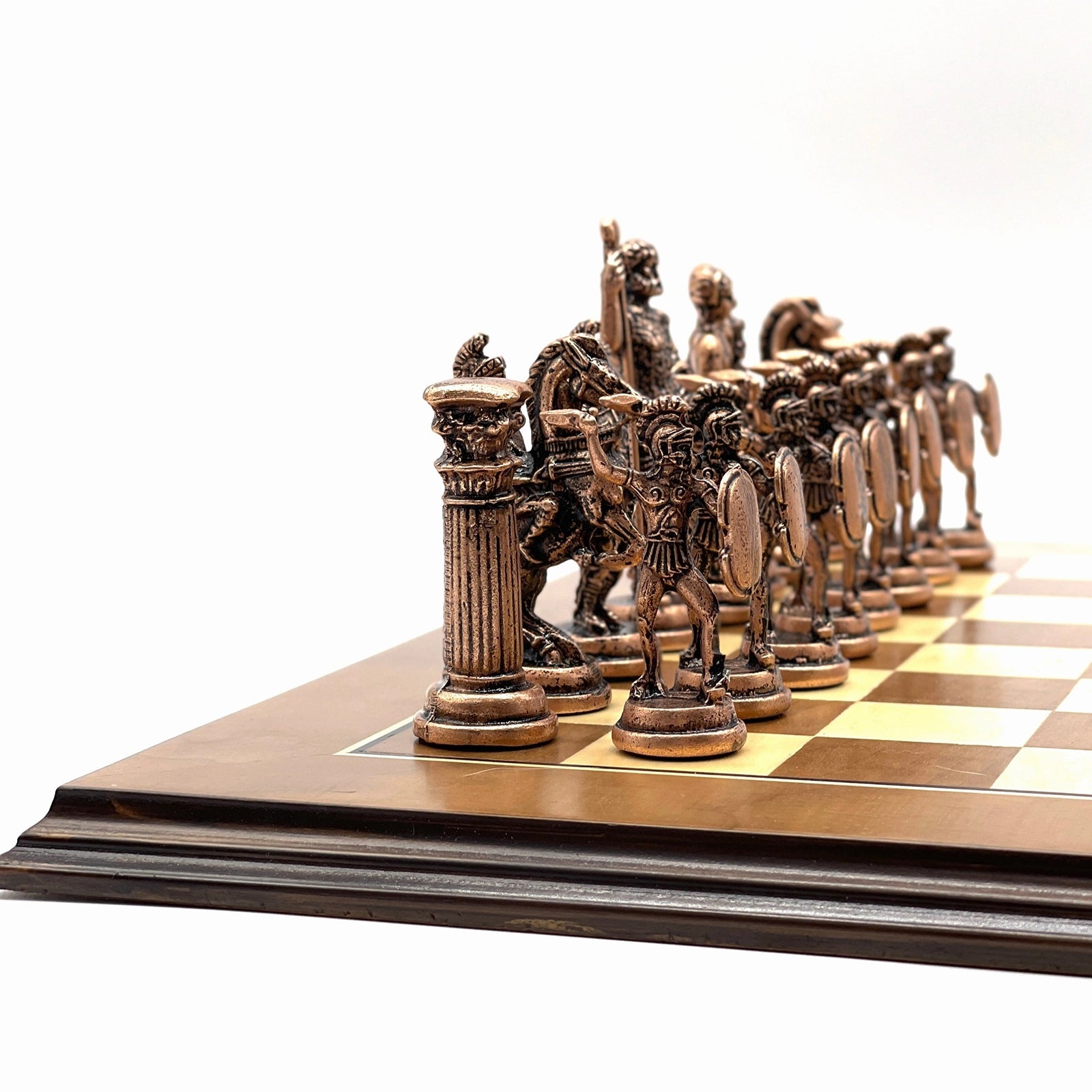 American Walnut Solid Wooden Chess Set With Metal Chess Pieces Set