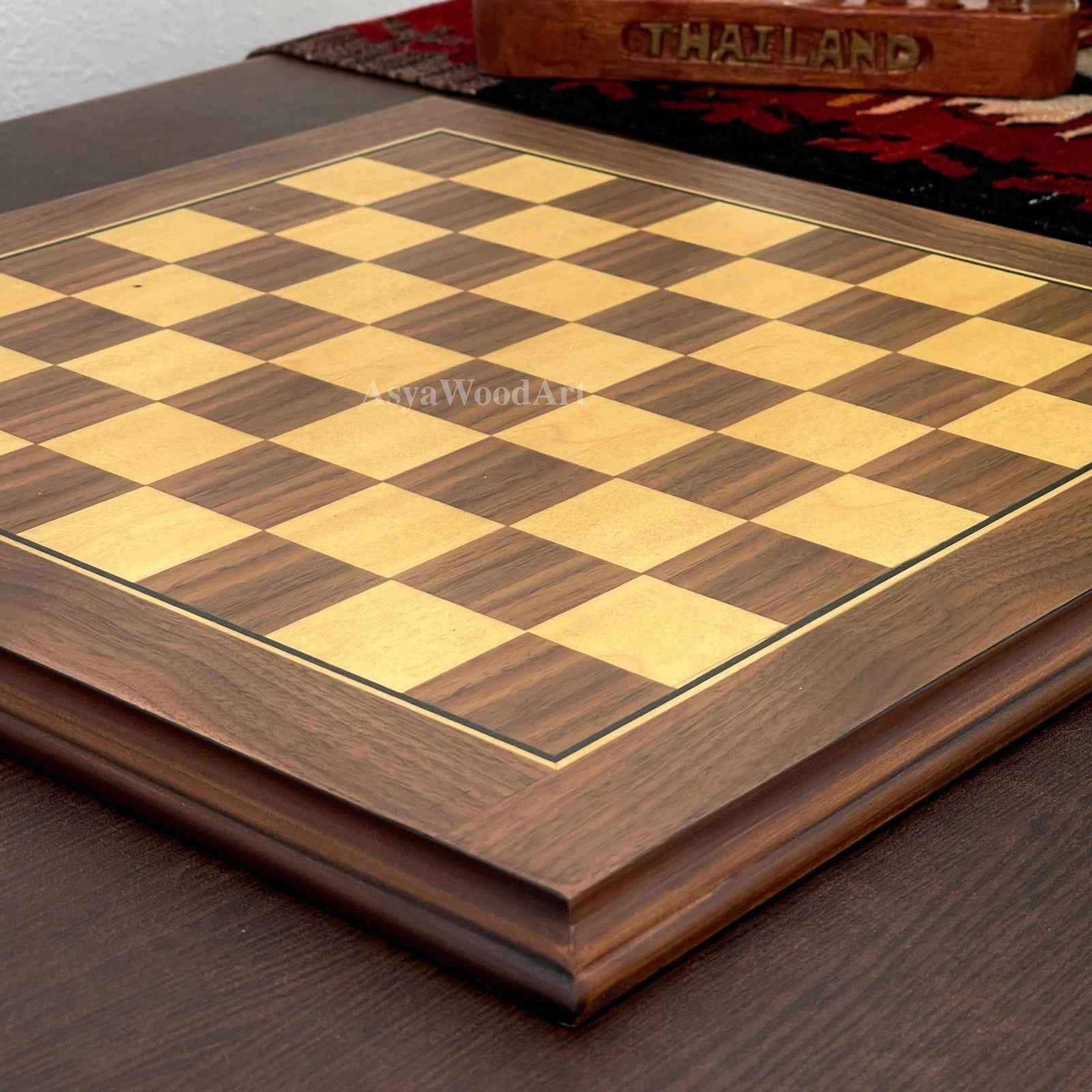 American Walnut Solid Wooden Chess Set with Metal Chess Pieces