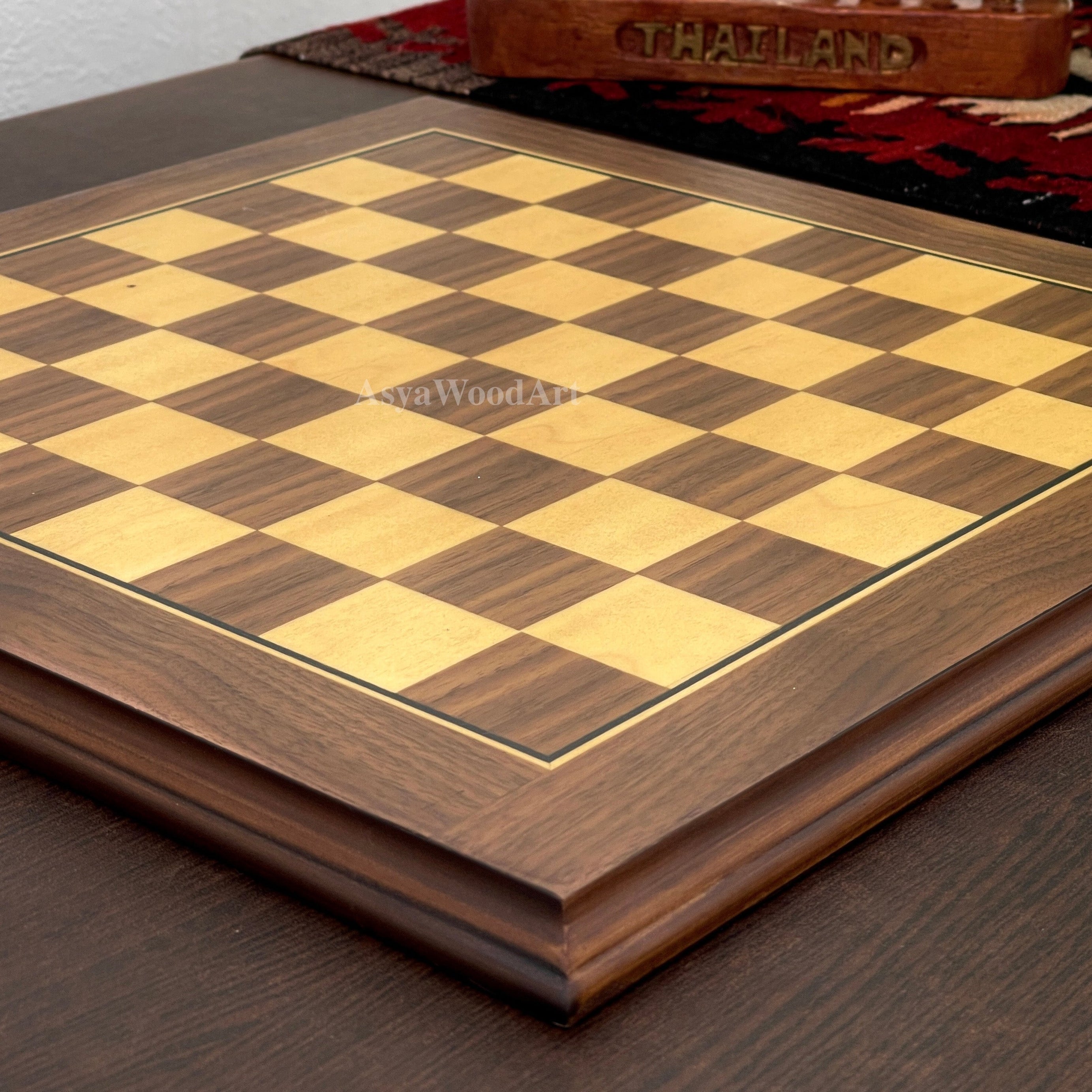 American Walnut Solid Wooden Chess Set With Pegasus Metal Chess Pieces