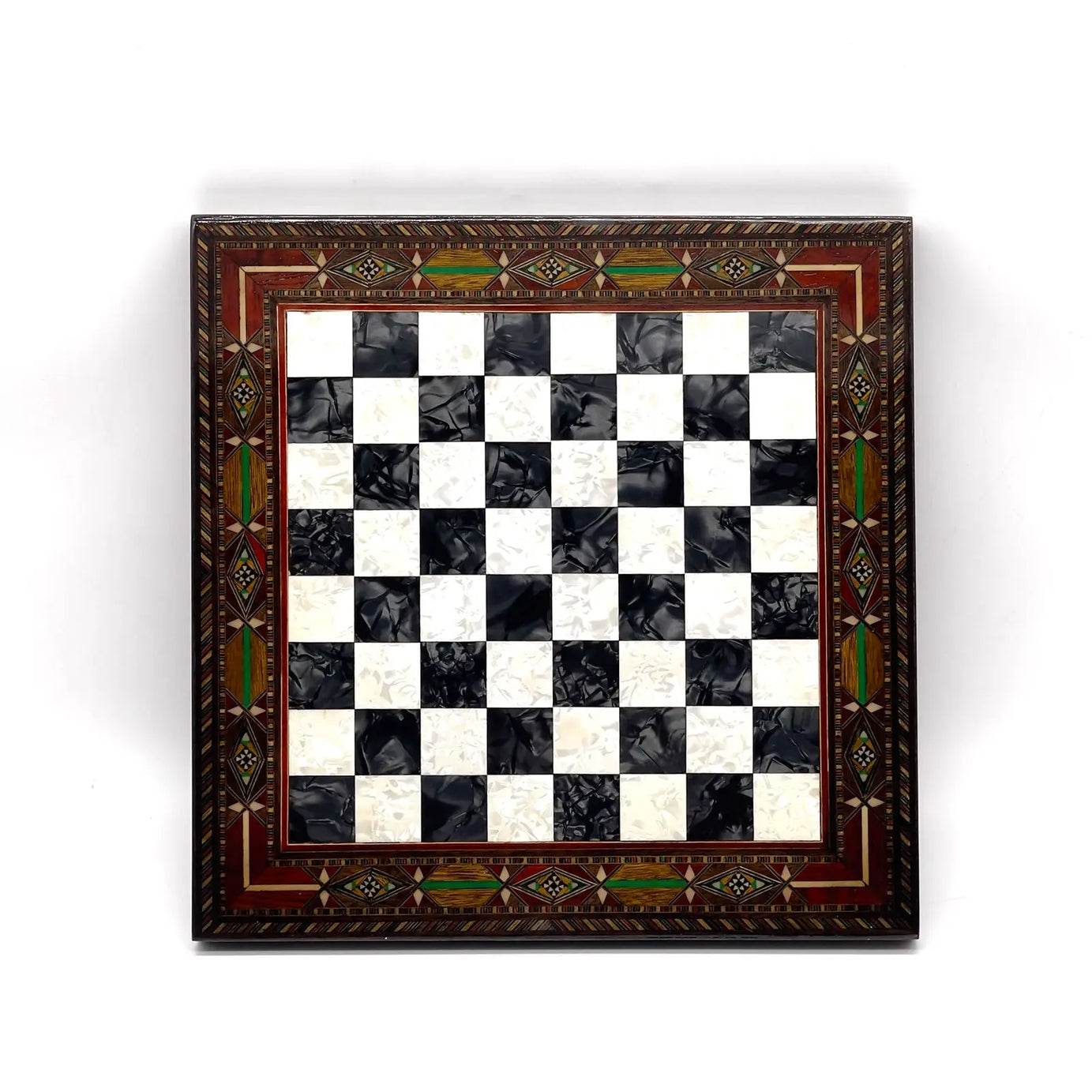 12" Handmade Luxury Black White Wooden Chess Board