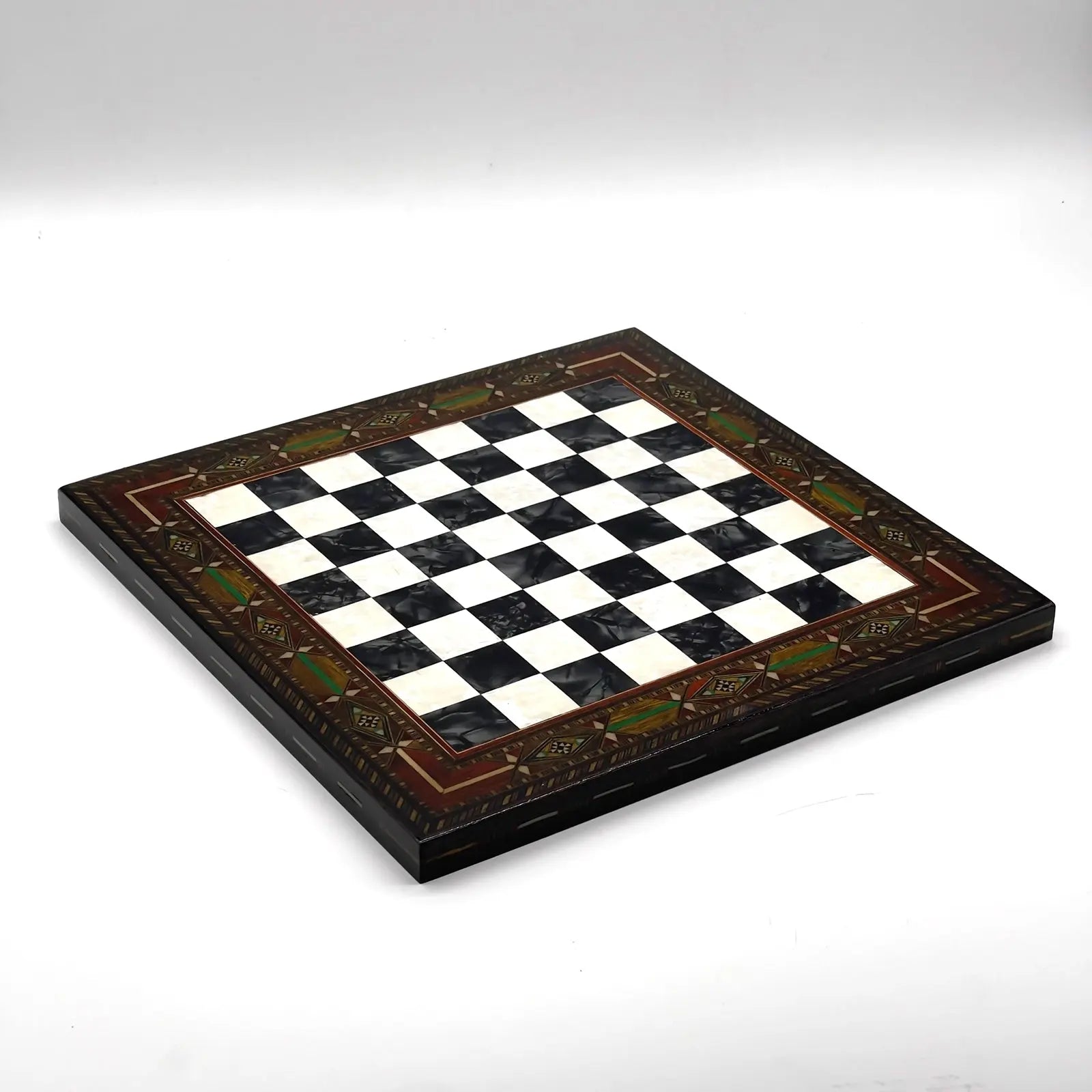 12" Handmade Luxury Black White Wooden Chess Board