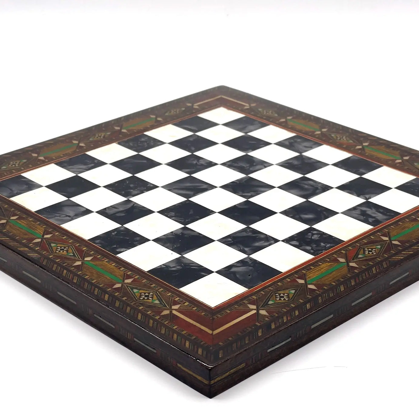 12" Handmade Luxury Black White Wooden Chess Board