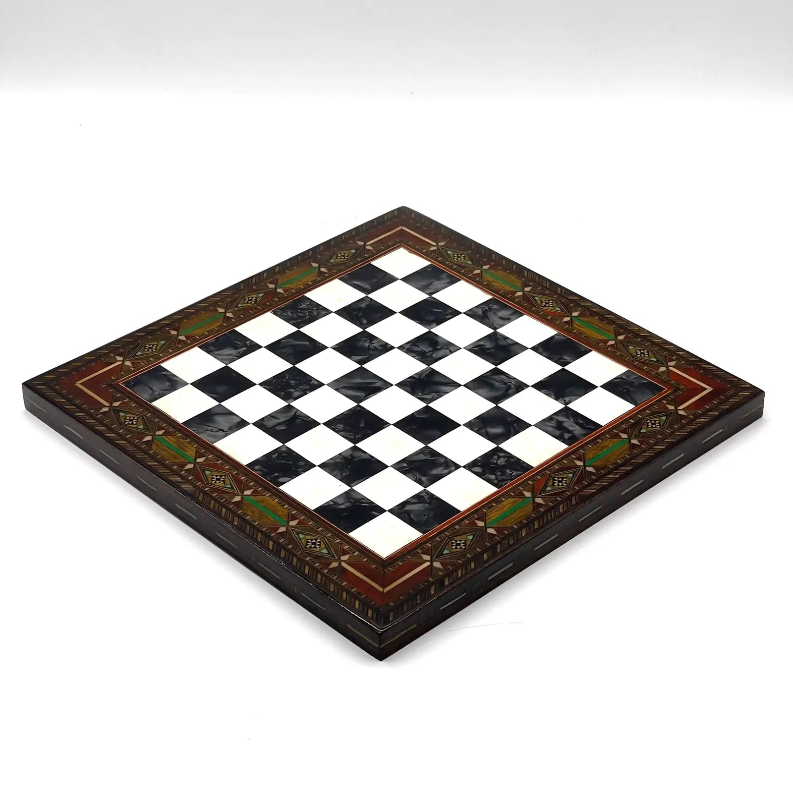 12" Handmade Luxury Black White Wooden Chess Board