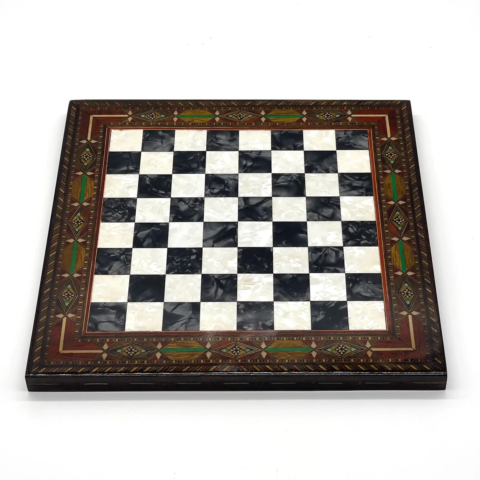 12" Handmade Luxury Black White Wooden Chess Board