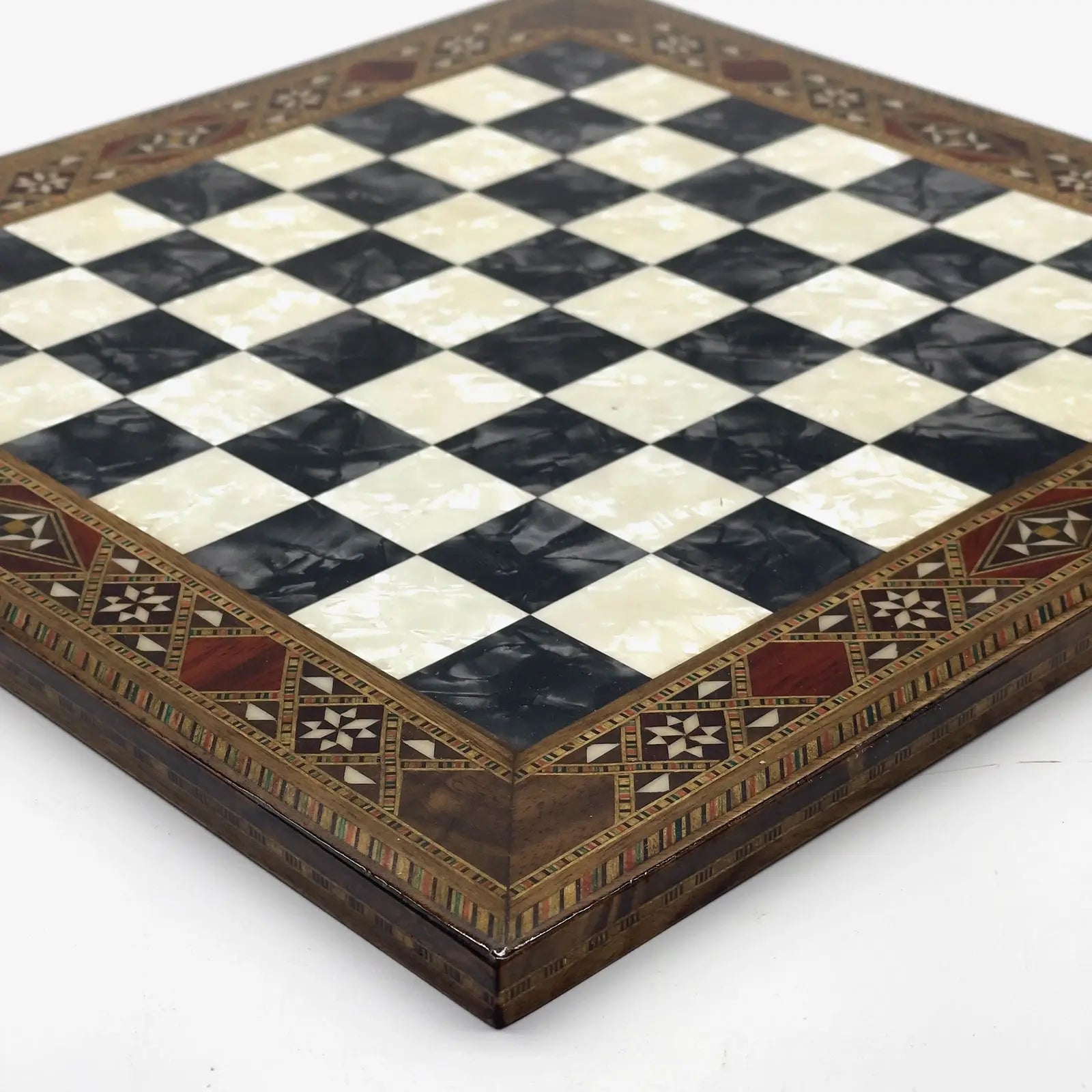 12" Handmade Patterned Luxury Wooden Custom Black Chess Board
