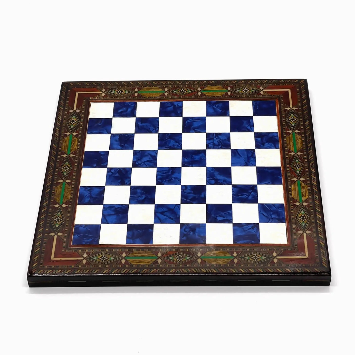 12" Handmade Luxury Blue White Wooden Chess Board