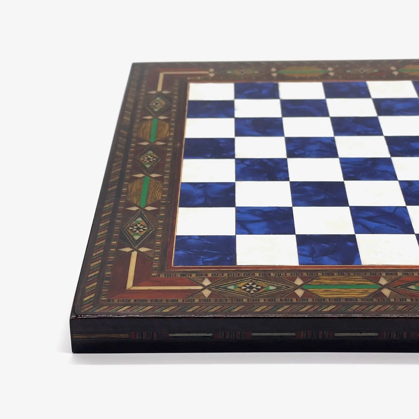 12" Handmade Luxury Blue White Wooden Chess Board