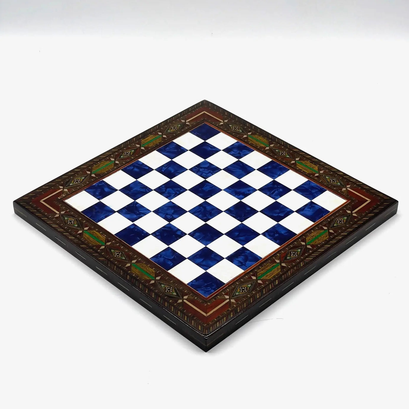12" Handmade Luxury Blue White Wooden Chess Board