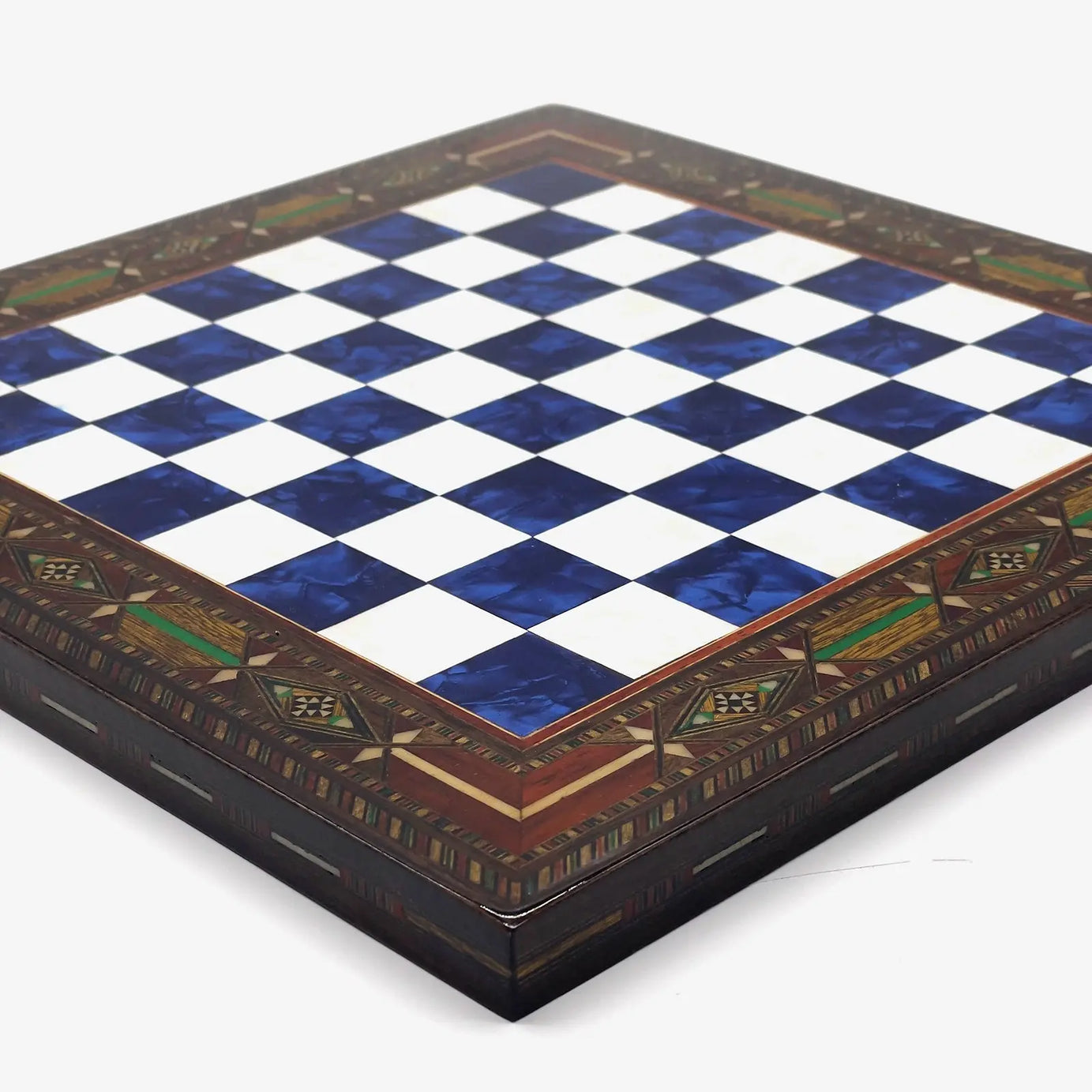 12" Handmade Luxury Blue White Wooden Chess Board