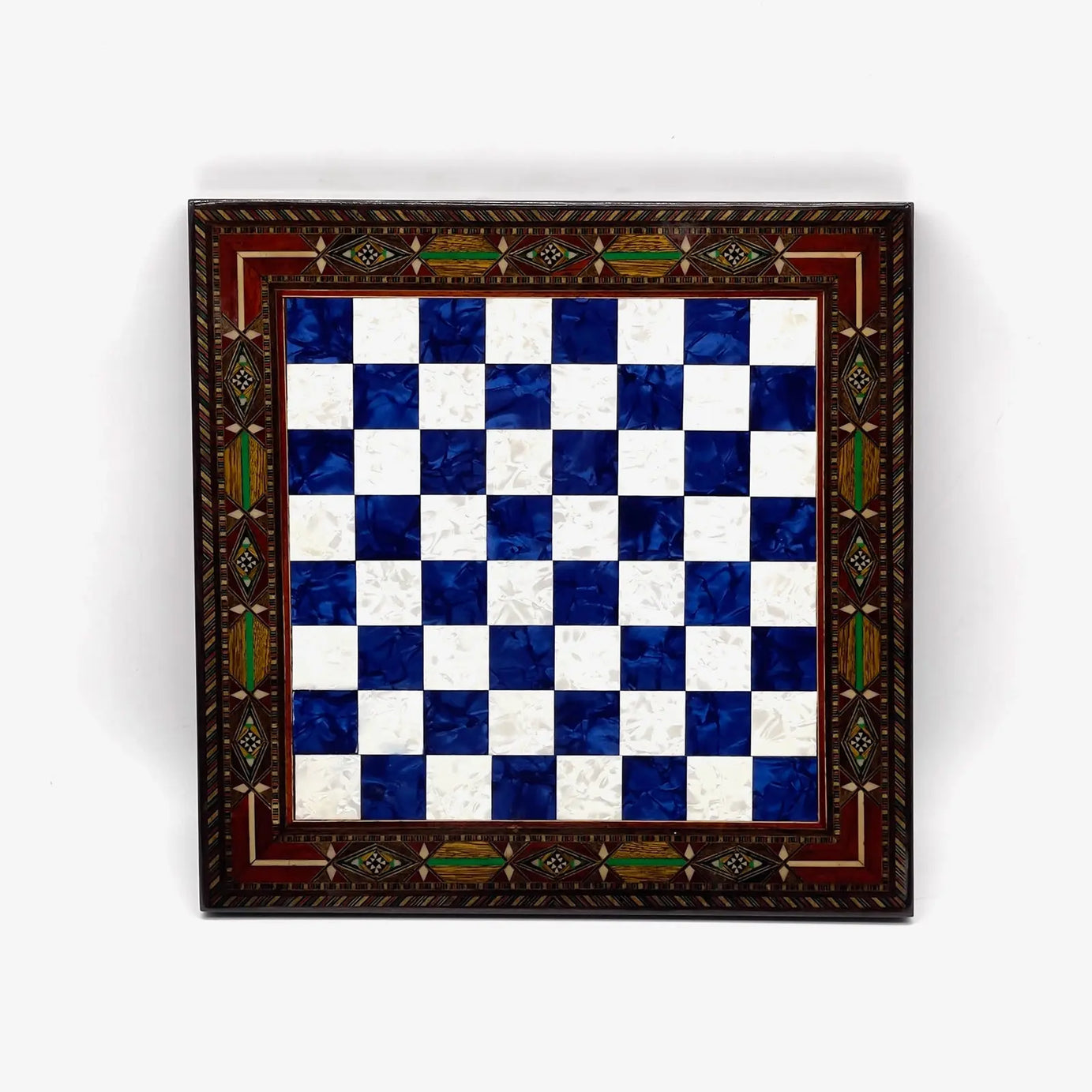 12" Handmade Luxury Blue White Wooden Chess Board