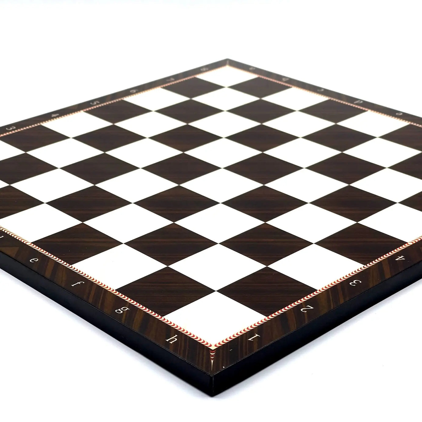 14" Brown Walnut Marble Pattern Wooden Set With Wooden Chess Pieces Set