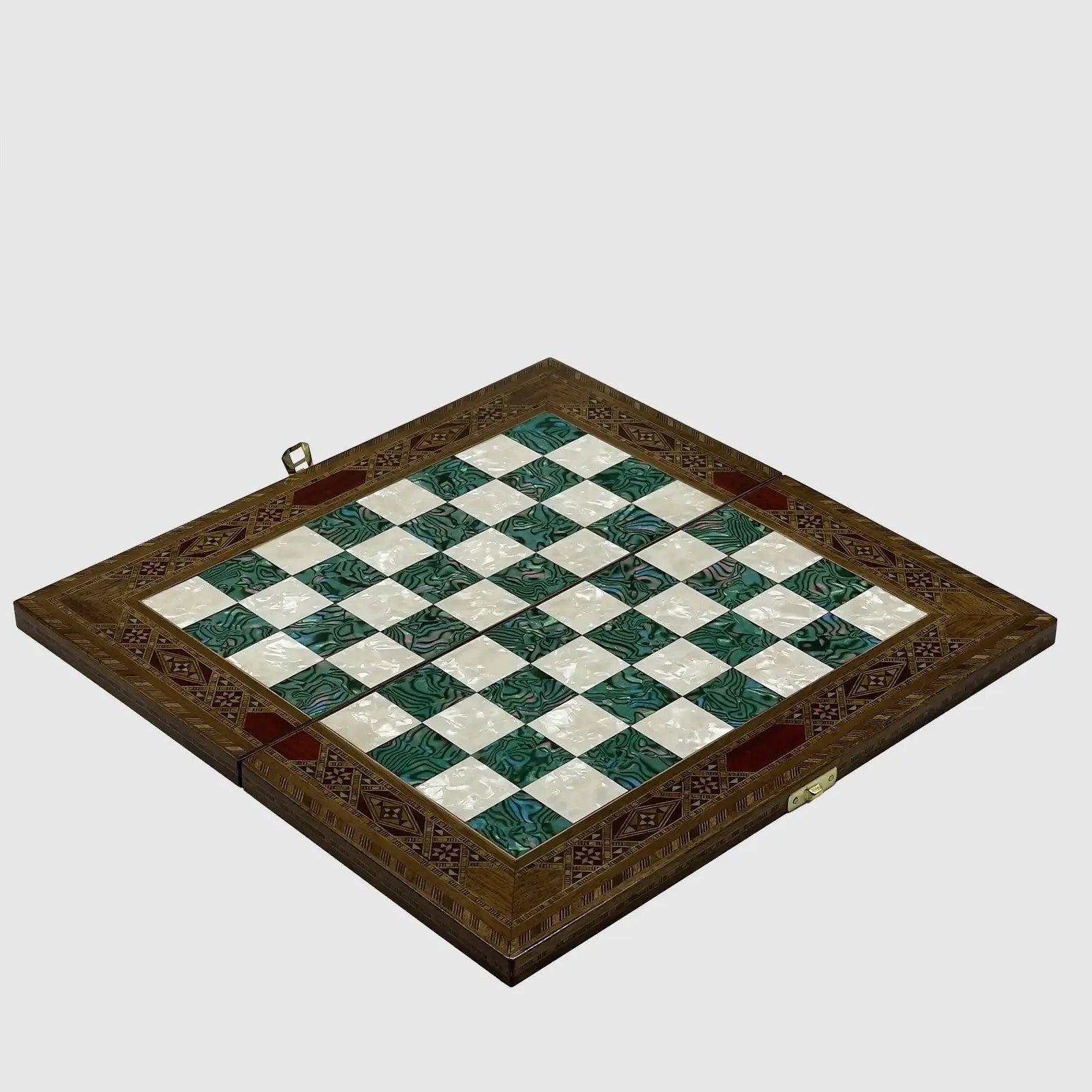 12" Medium Handmade Pattern Luxury Wooden Folding Chess Board