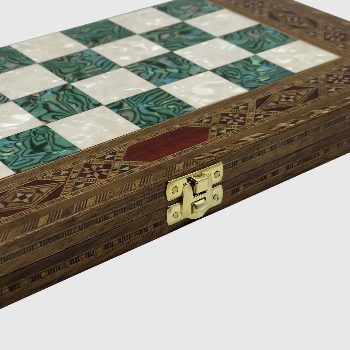12" Medium Handmade Pattern Luxury Wooden Folding Chess Board