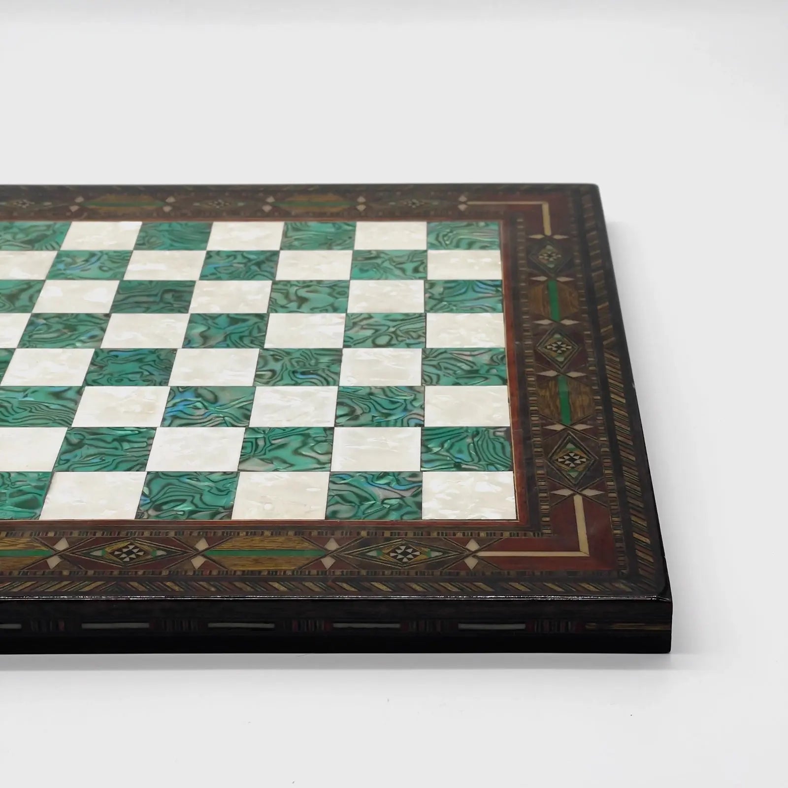 12" Handmade Luxury Wooden Turquoise Chess Board
