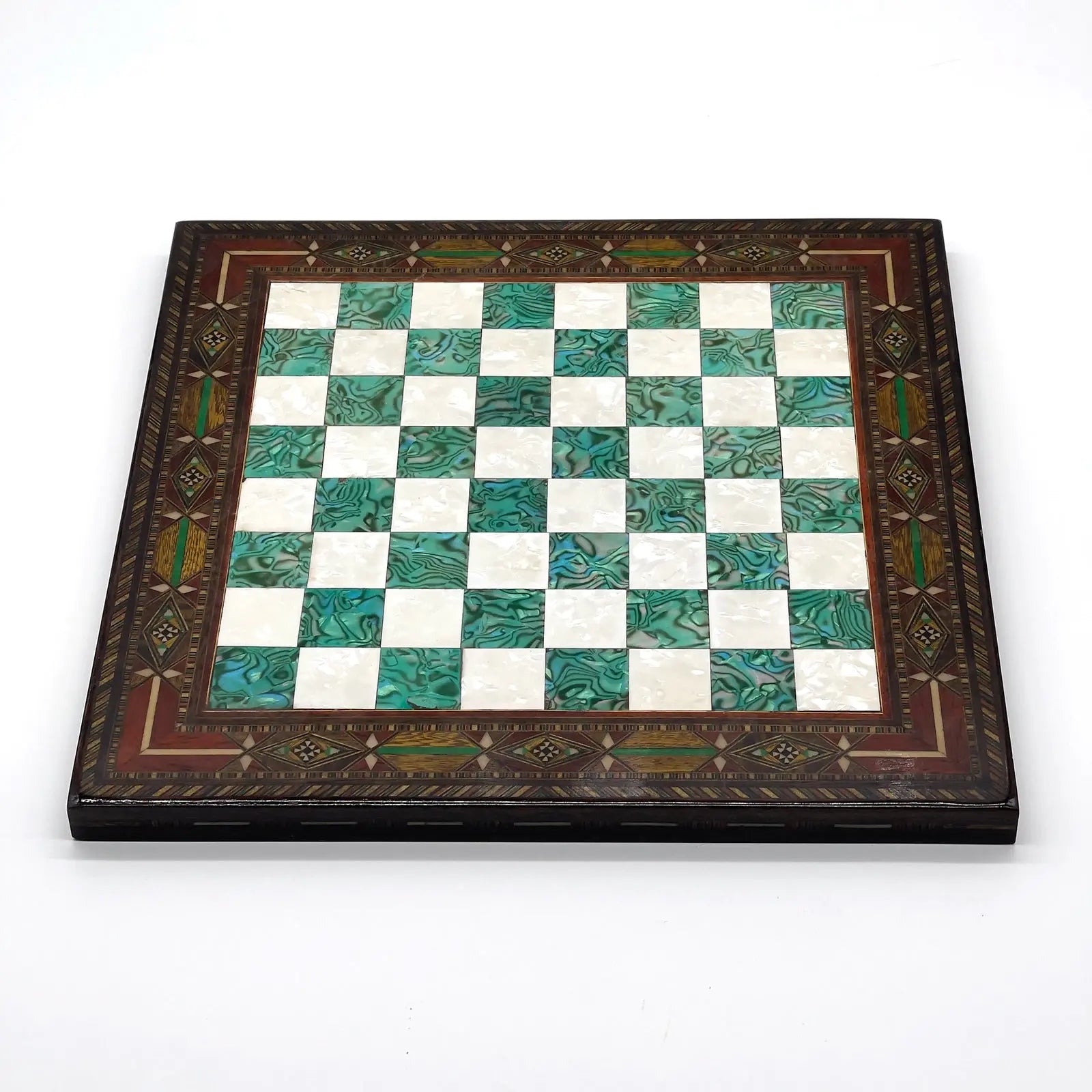 12" Handmade Luxury Wooden Turquoise Chess Board