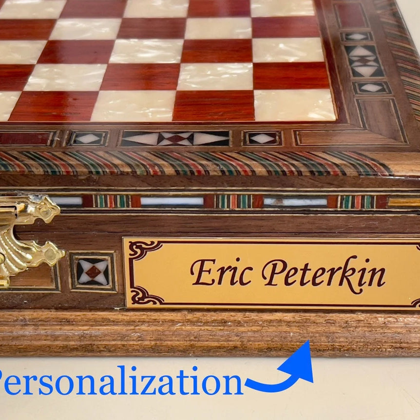 Luxury Handmade Personalized Chess Set with Storage - Metal Chess Pieces