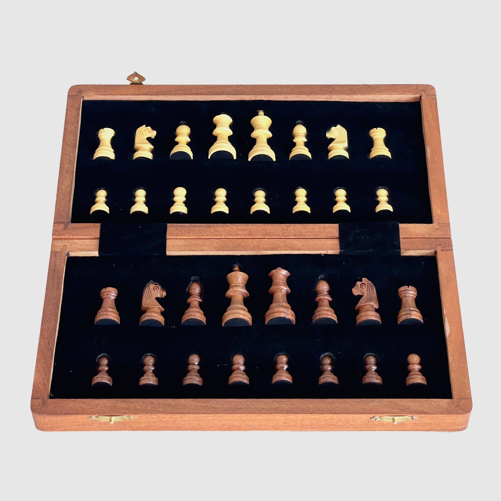 12" Inches Solid Wood Magnetic Travel Chess Set, Ideal Gift for Her and Him