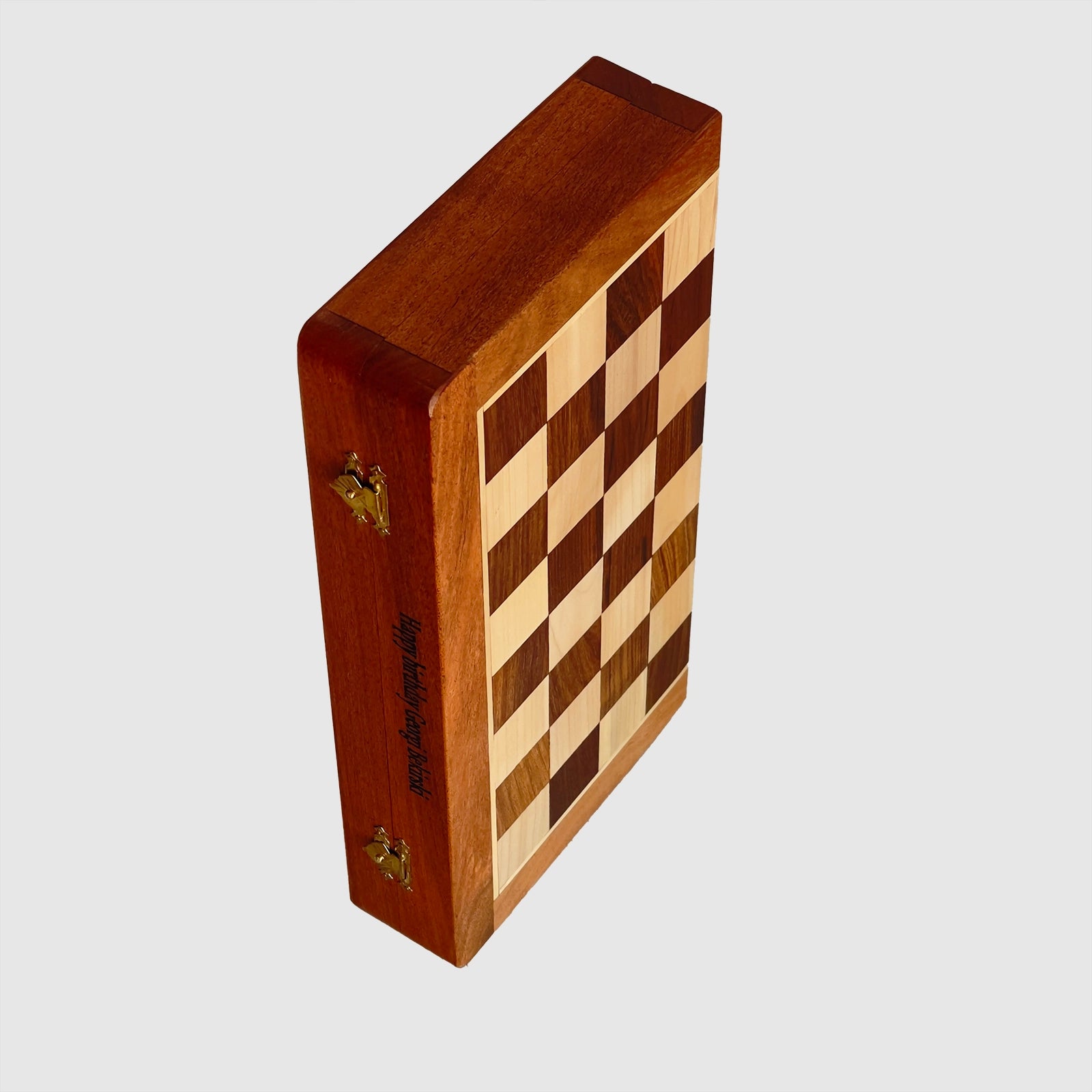12" Inches Solid Wood Magnetic Travel Chess Set, Ideal Gift for Her and Him