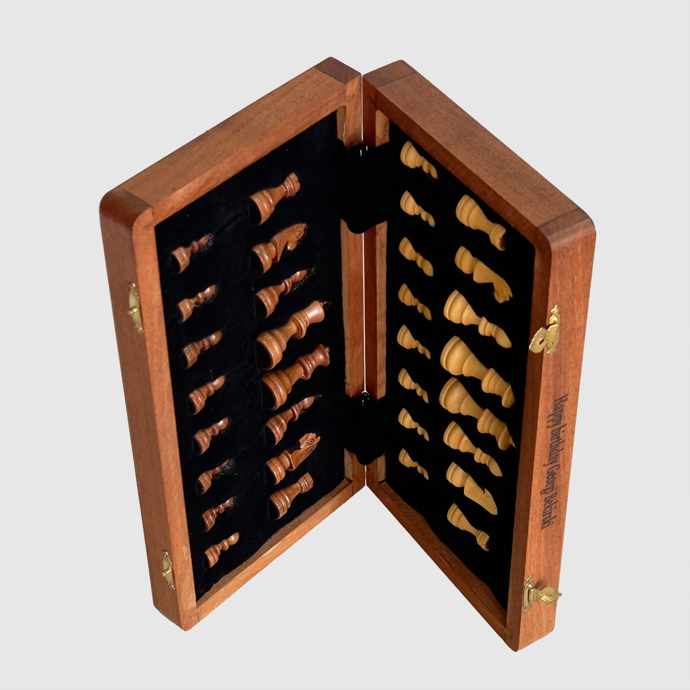 12" Inches Solid Wood Magnetic Travel Chess Set, Ideal Gift for Her and Him