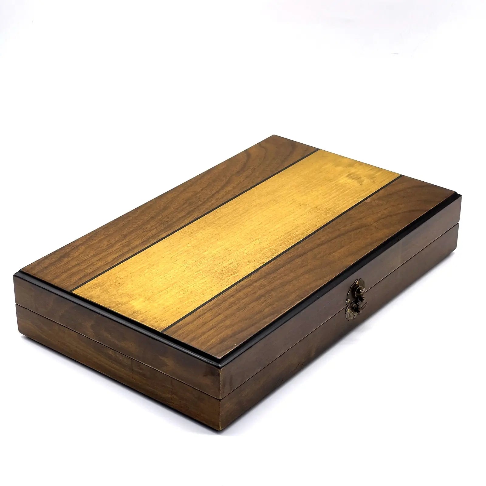 19.3" Massive Handmade Brown Wooden Backgammon Set