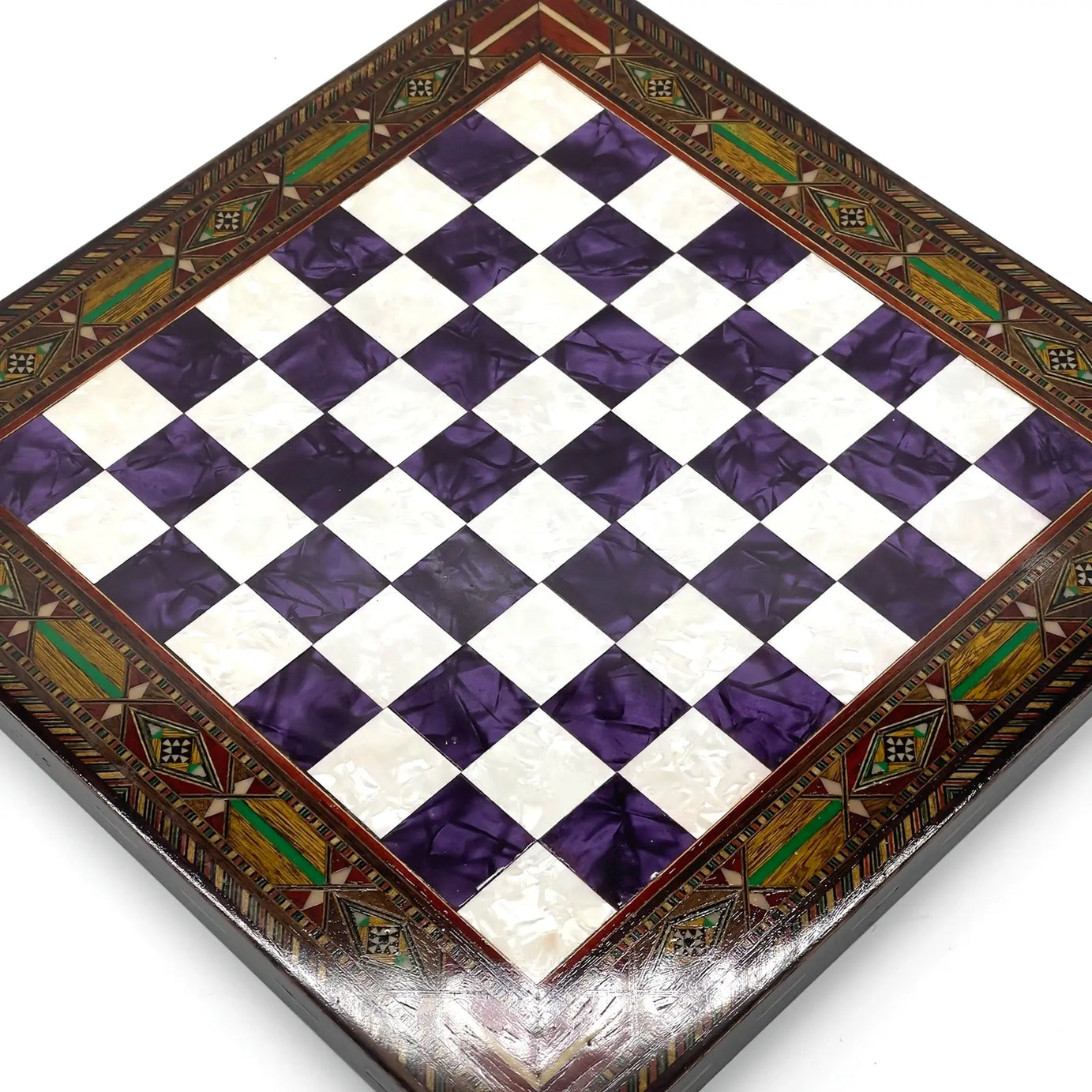 12" Handmade Luxury Purple Wooden Chess Board