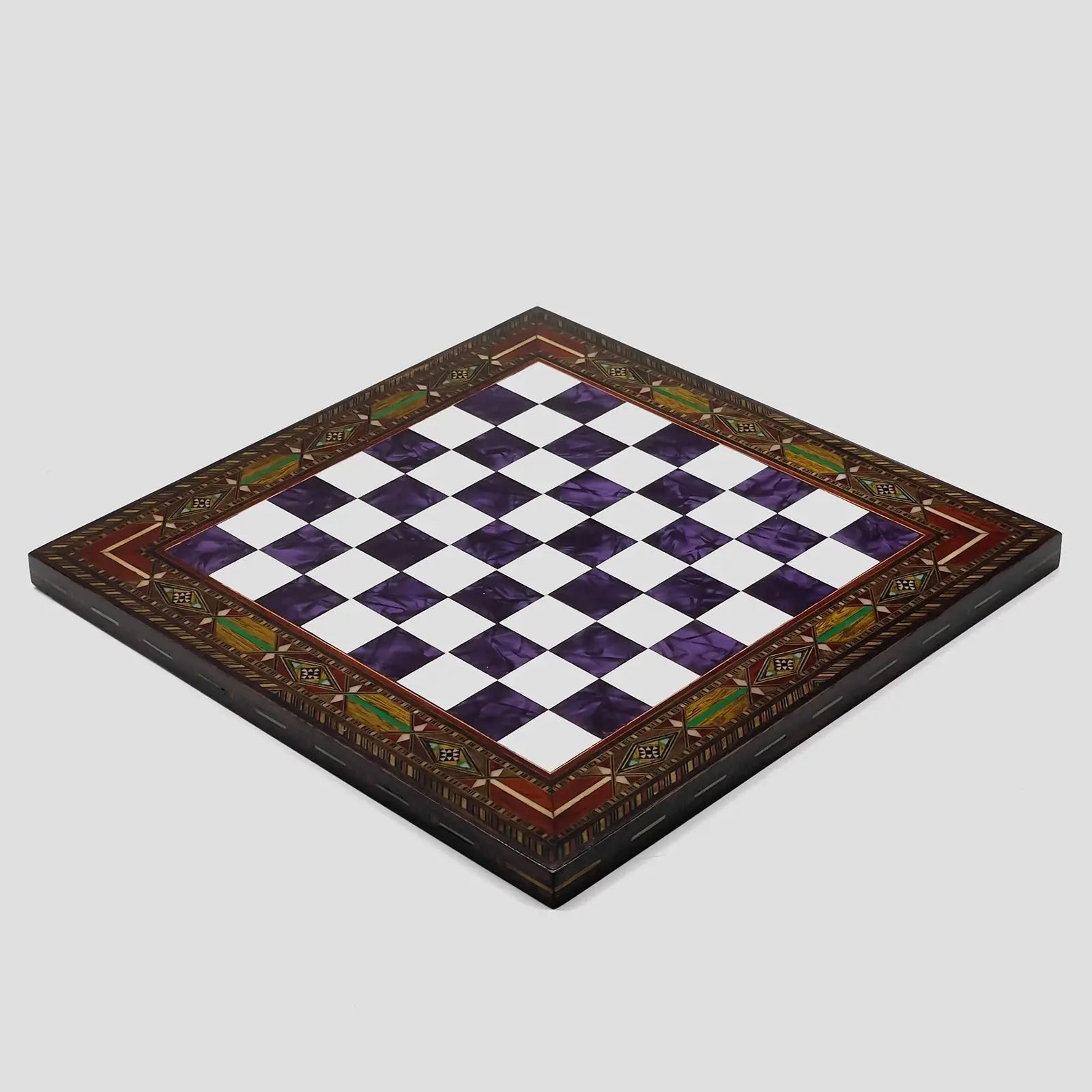 12" Handmade Luxury Purple Wooden Chess Board