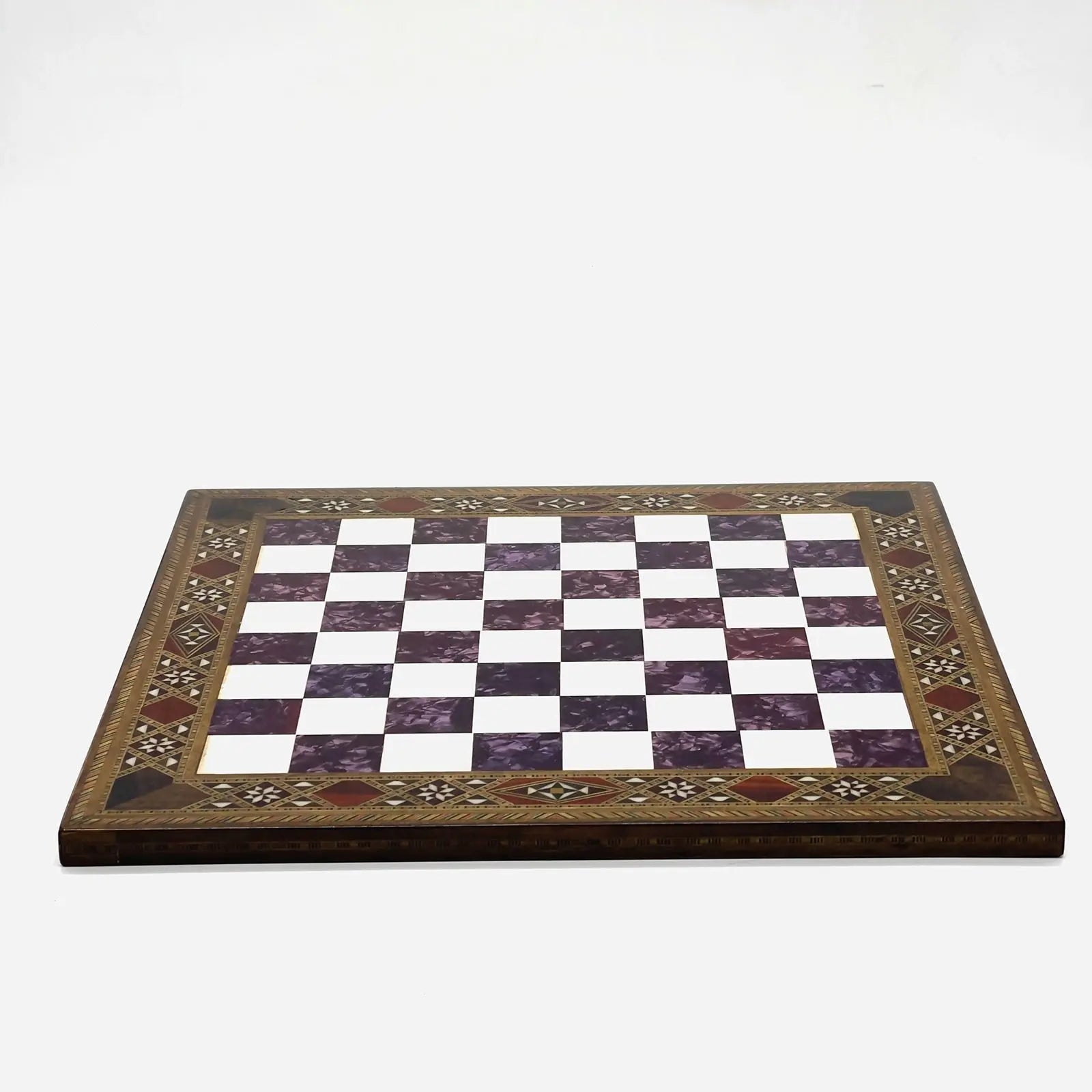 12" Handmade Patterned Luxury Wooden Custom Purple Chess Board
