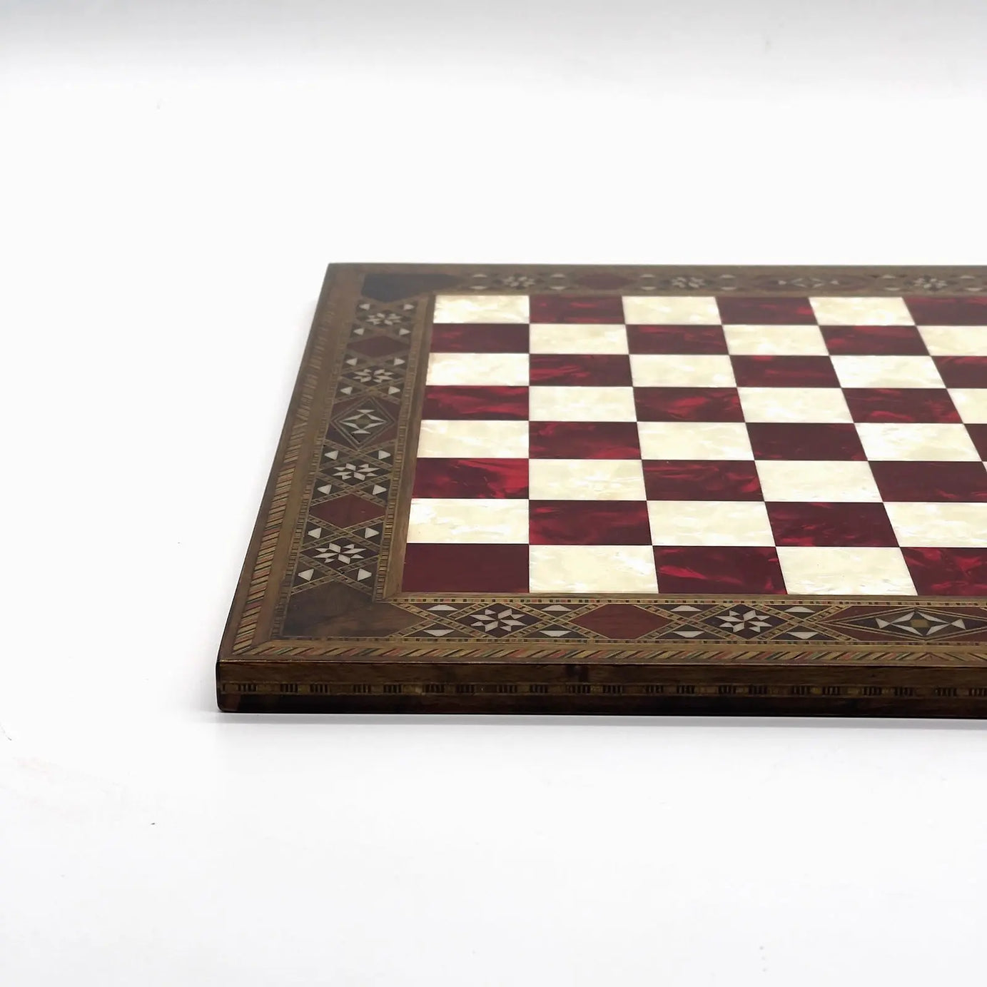 12" inc Handmade Patterned Luxury Wooden Custom Red Chess Board