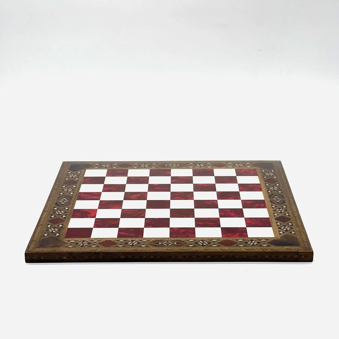 12" inc Handmade Patterned Luxury Wooden Custom Red Chess Board