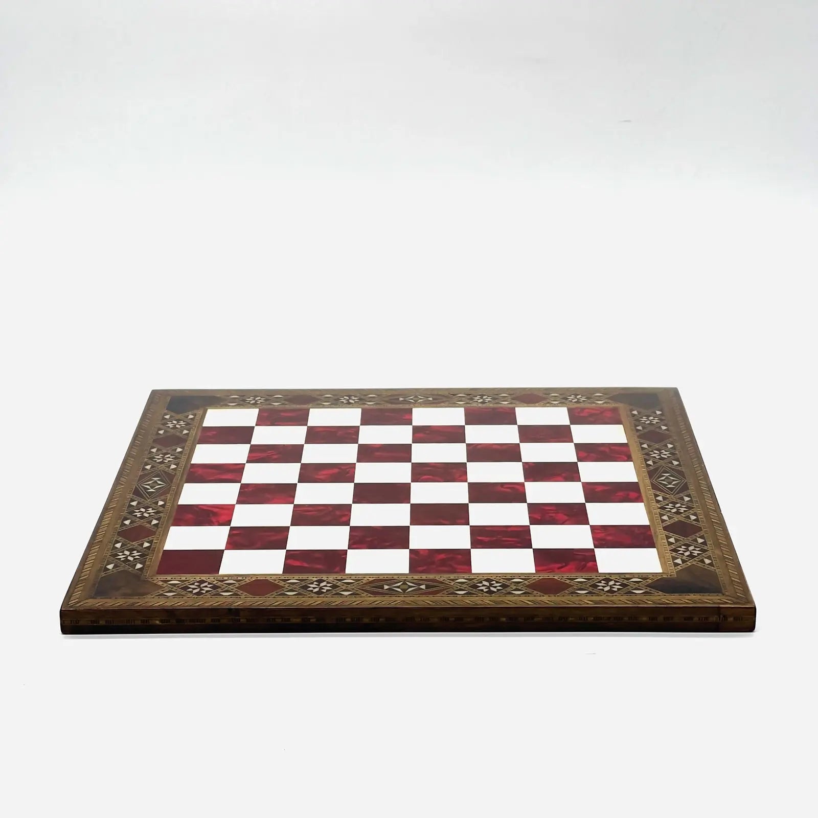 12" inc Handmade Patterned Luxury Wooden Custom Red Chess Board