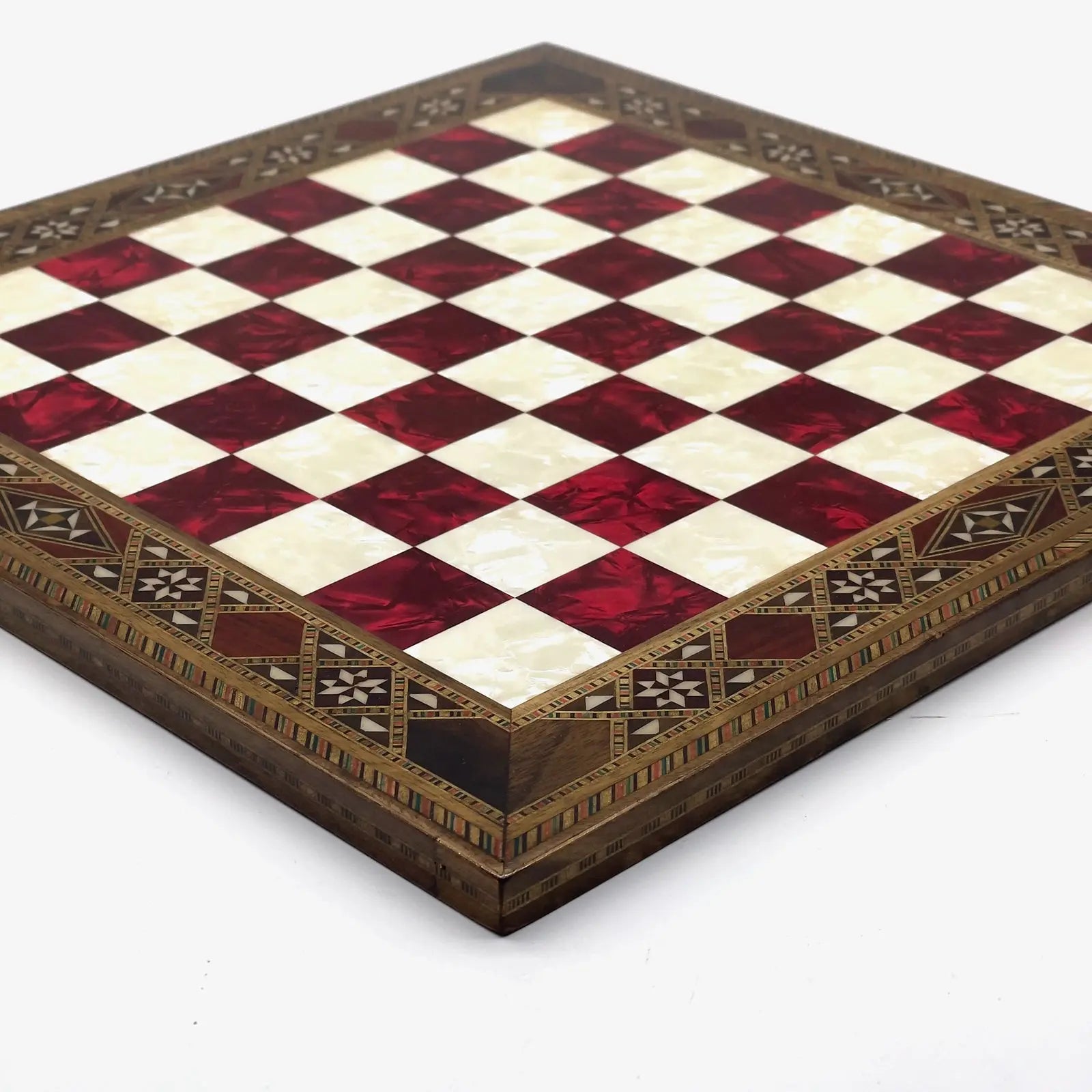 12" inc Handmade Patterned Luxury Wooden Custom Red Chess Board