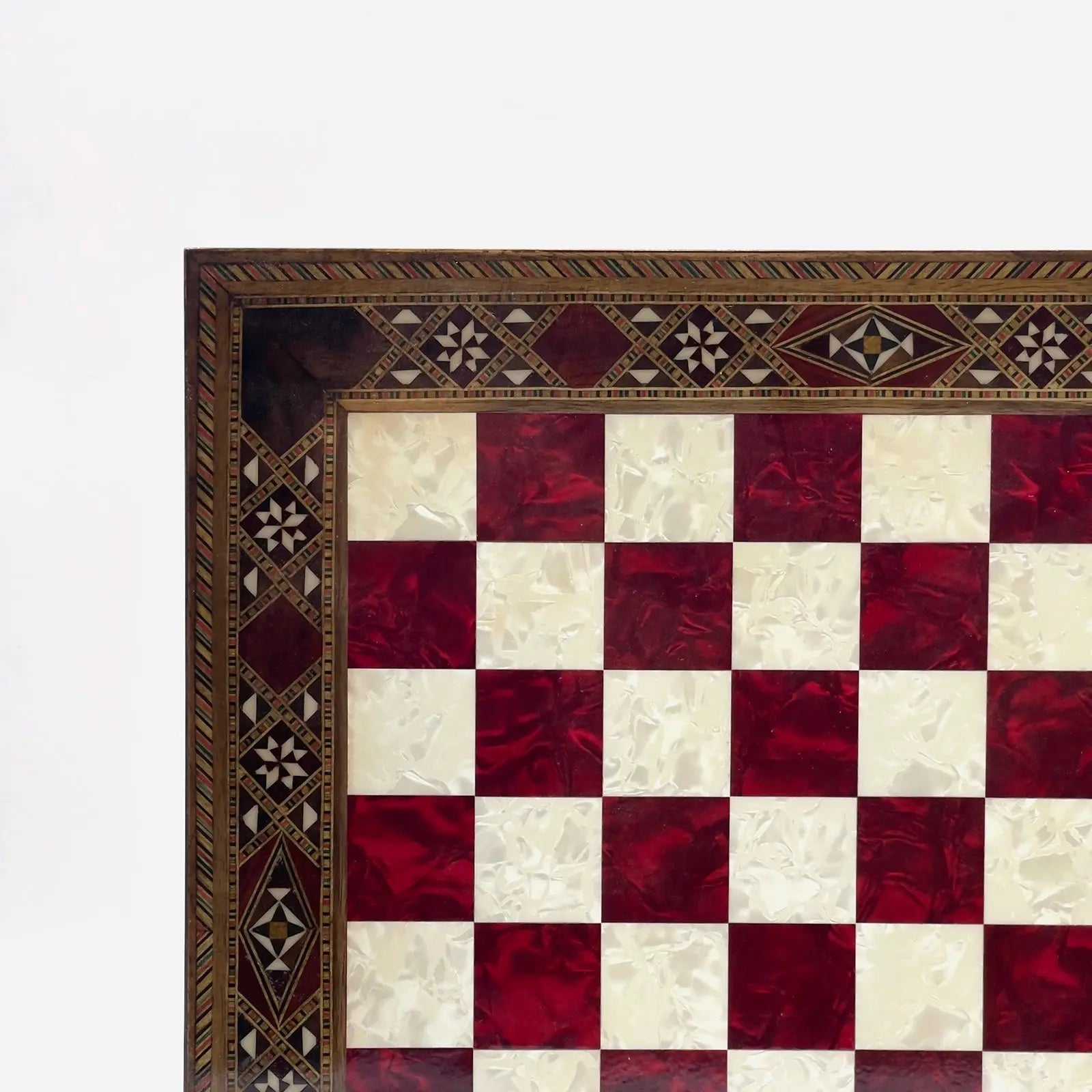 12" inc Handmade Patterned Luxury Wooden Custom Red Chess Board