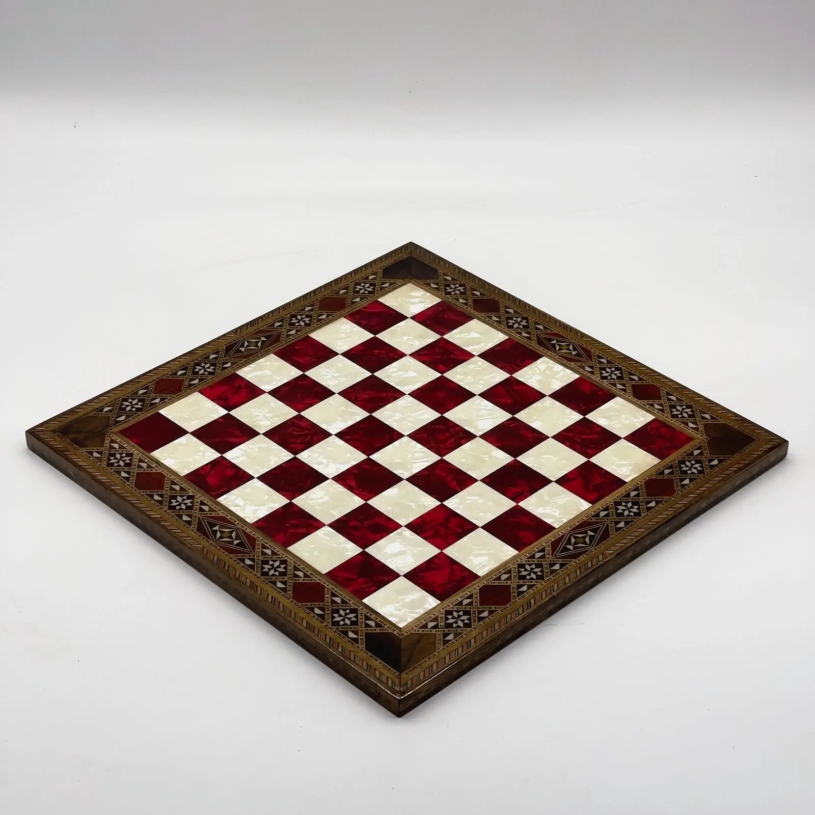 12" inc Handmade Patterned Luxury Wooden Custom Red Chess Board