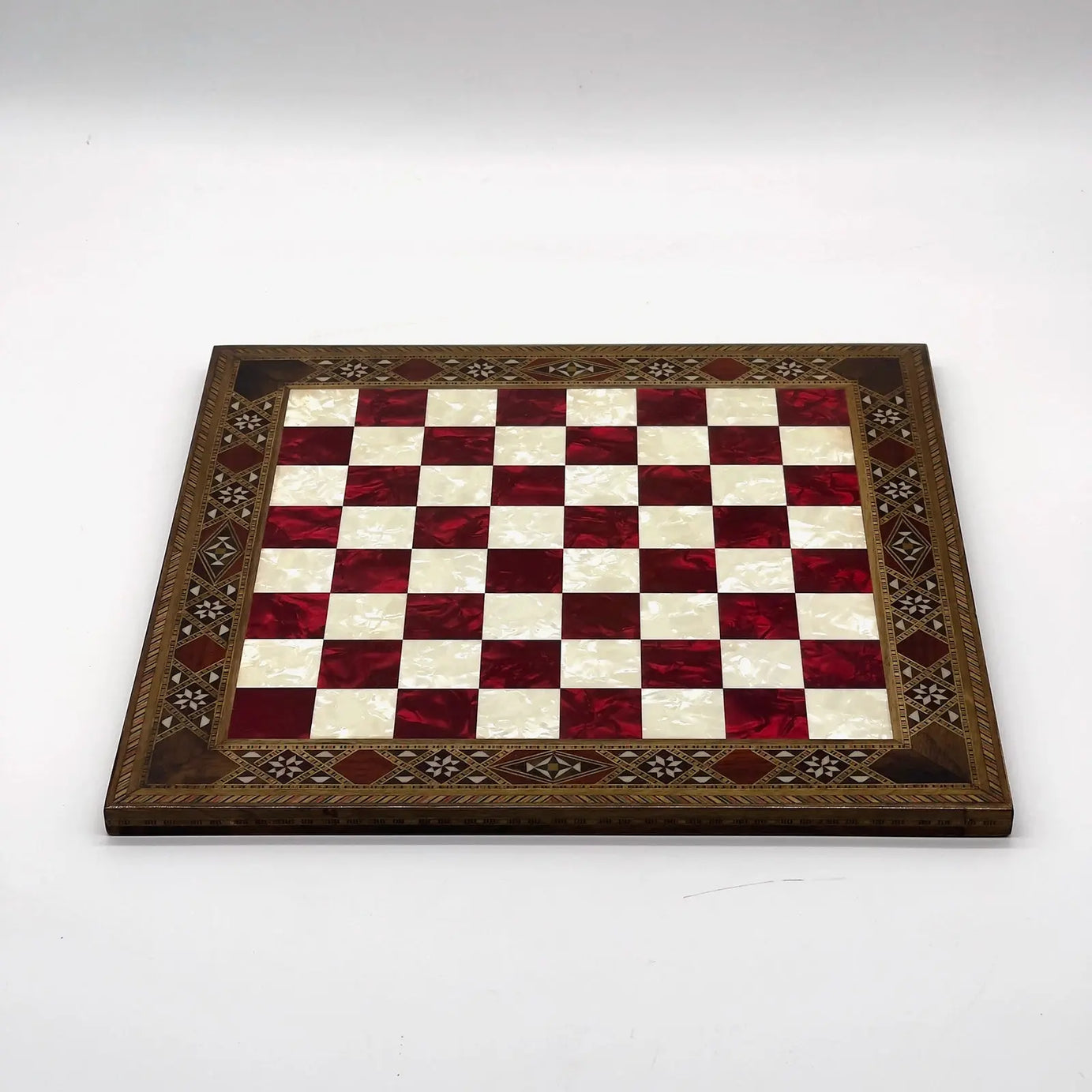 12" inc Handmade Patterned Luxury Wooden Custom Red Chess Board