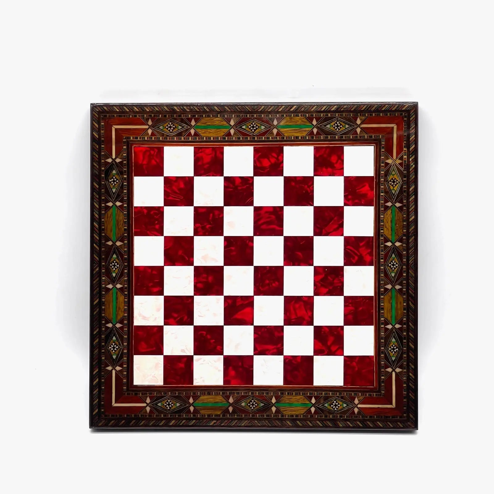 12" Handmade Luxury Wooden Red Chess Board