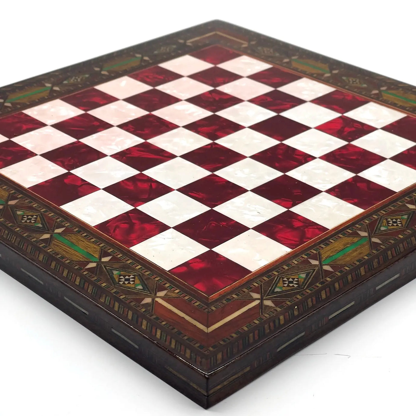 12" Handmade Luxury Wooden Red Chess Board