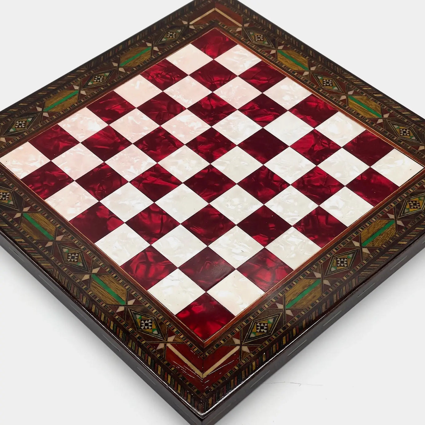 12" Handmade Luxury Wooden Red Chess Board